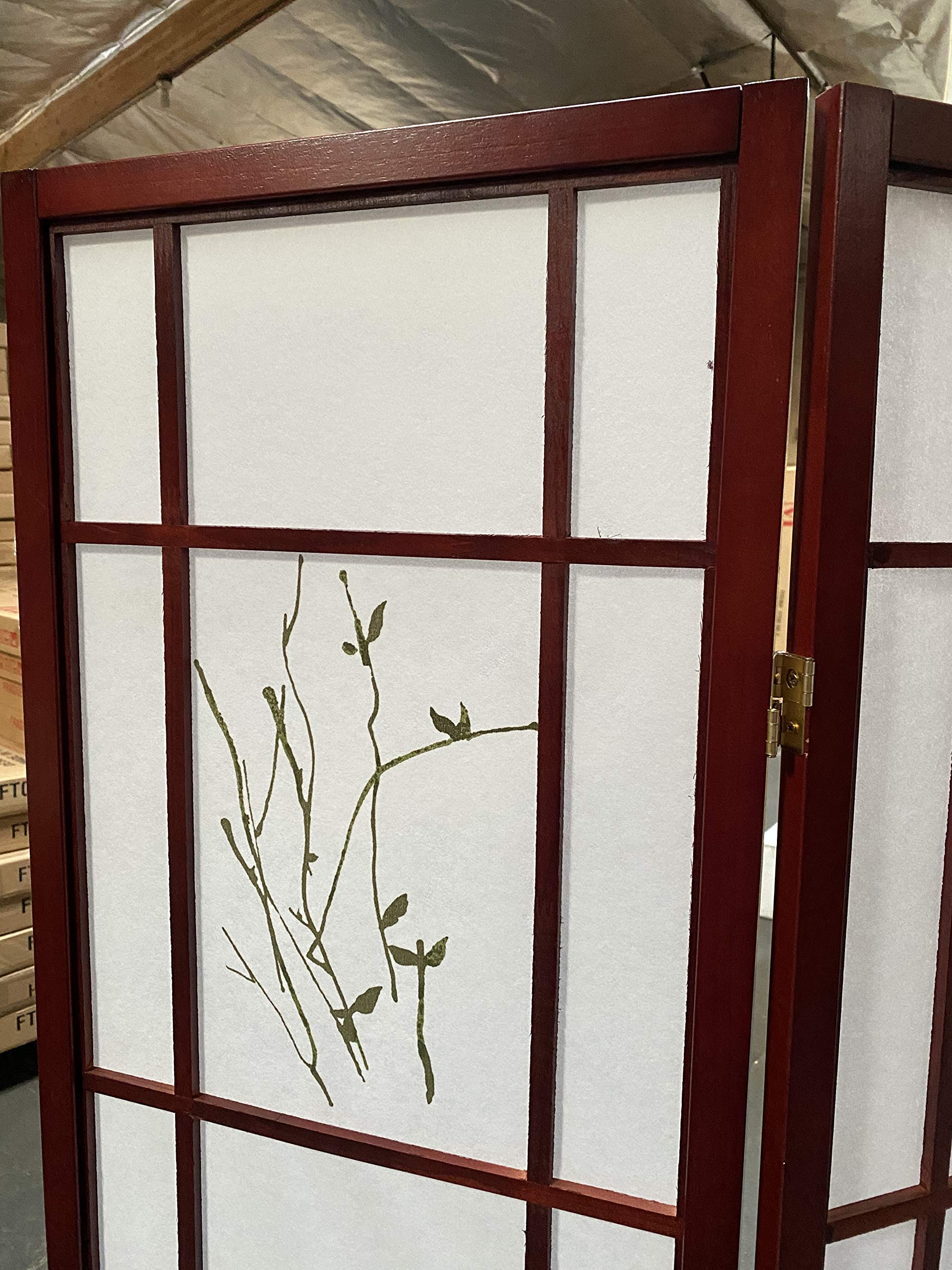 4 Panel Room Divider Screen - Cherry Blossom Oriental Floral Design for Home Decor, Office Partition, and Event Space Separation