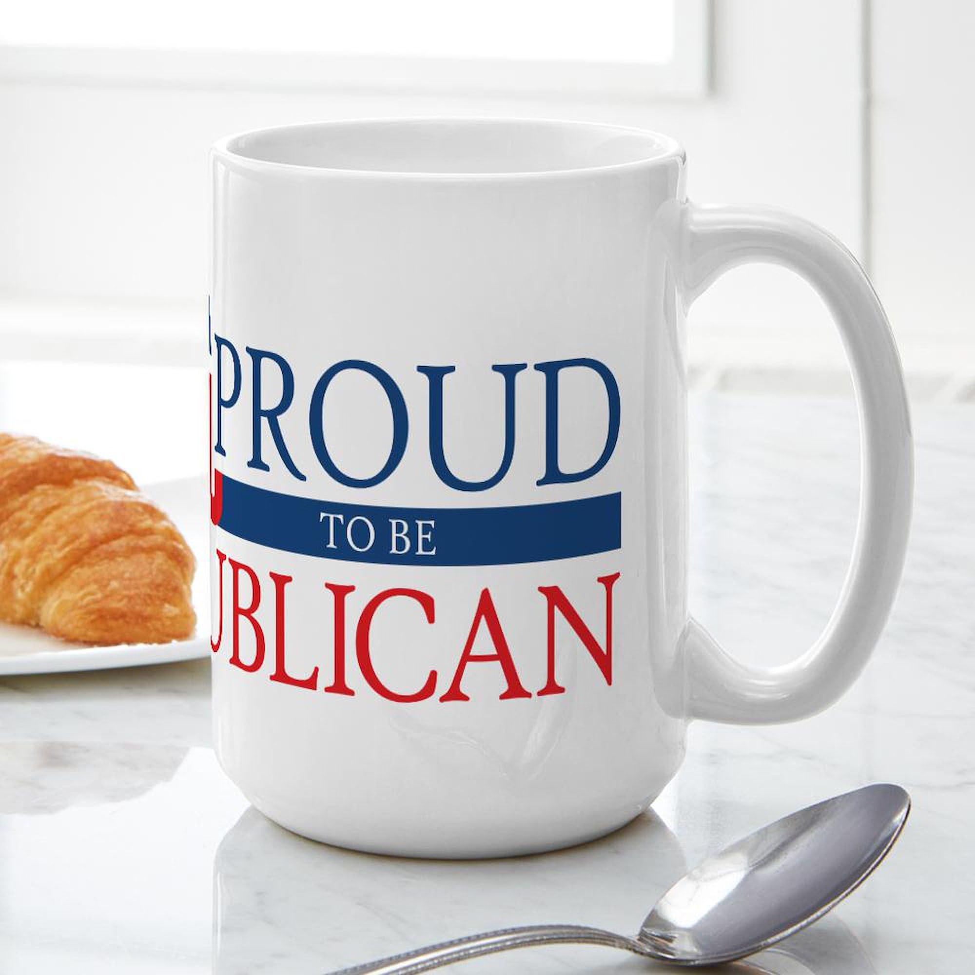 Proud To Be Republican 15 oz Ceramic Coffee Mug (444ml) - Ideal for Tea, Hot Cocoa & Office Use - Perfect GOP Gift for Conservatives & Political Enthusiasts