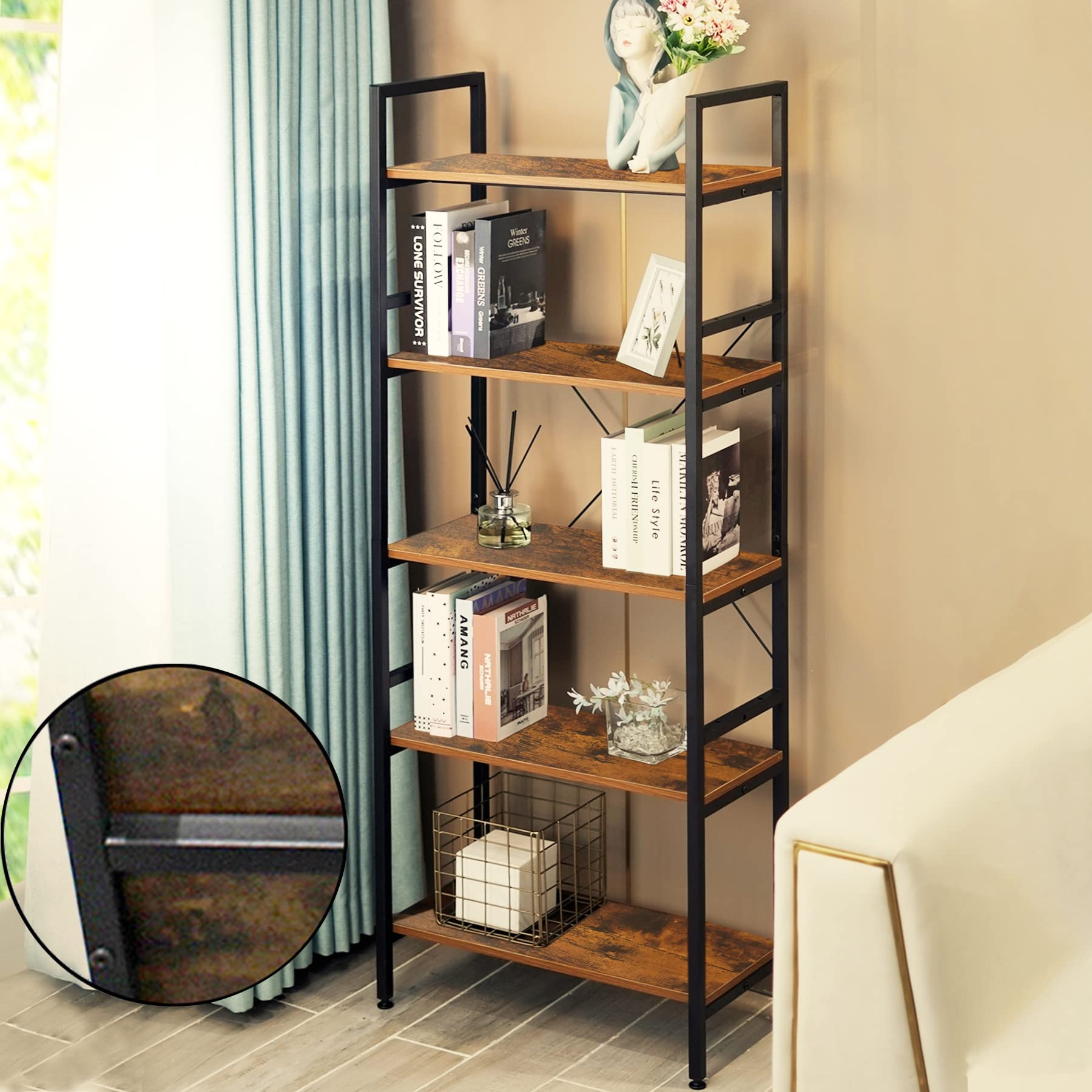 INXPARK 5-Tier Bookshelf - 63