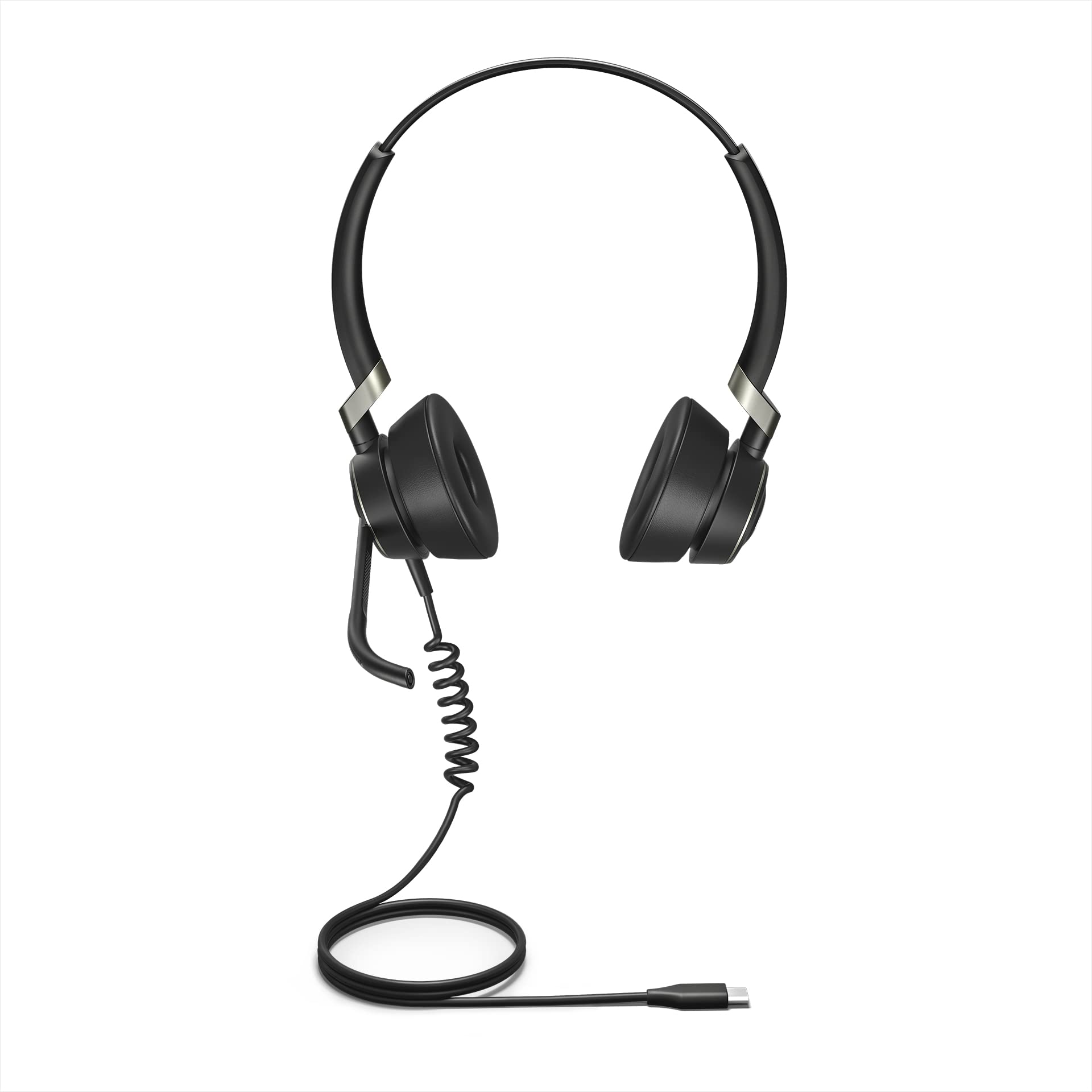 Jabra Engage 50 On-Ear Stereo Headset - Microsoft Certified USB-C Wired Headphones with Passive Noise Cancellation - Compatible with Softphones, Web Clients & Office Communication - Perfect for Remote Work, Call Centers & Video Conferencing (Black)