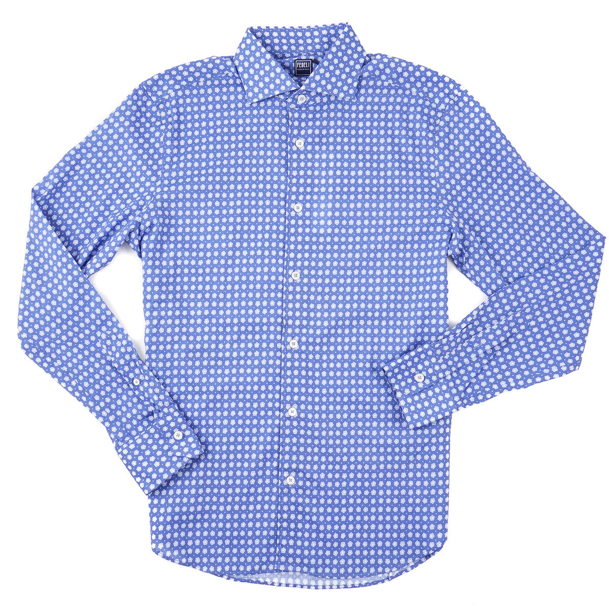 Fedeli Lightweight Printed Cotton Shirt for Men - Breathable Summer Casual Button Down Shirt - Perfect for Office, Travel & Outdoor Activities