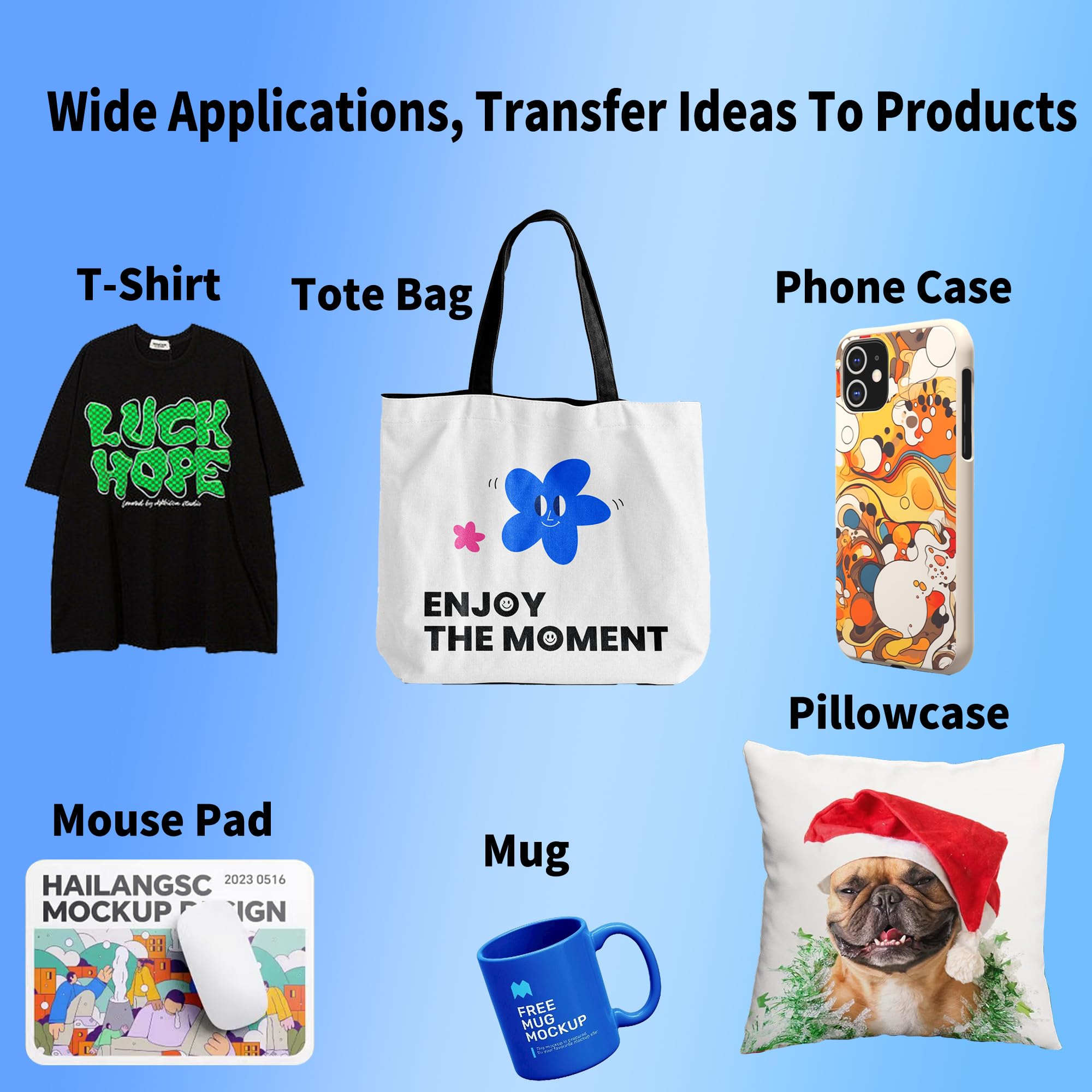 Pinckney Cartridge-Free Super-Tank Printer with Sublimation Ink Bundle - Ideal for Heat Transfer Printing, DIY T-Shirts & Custom Gifts | Built-in Scanner & Copier, Easy-Fill Ink System (Black)