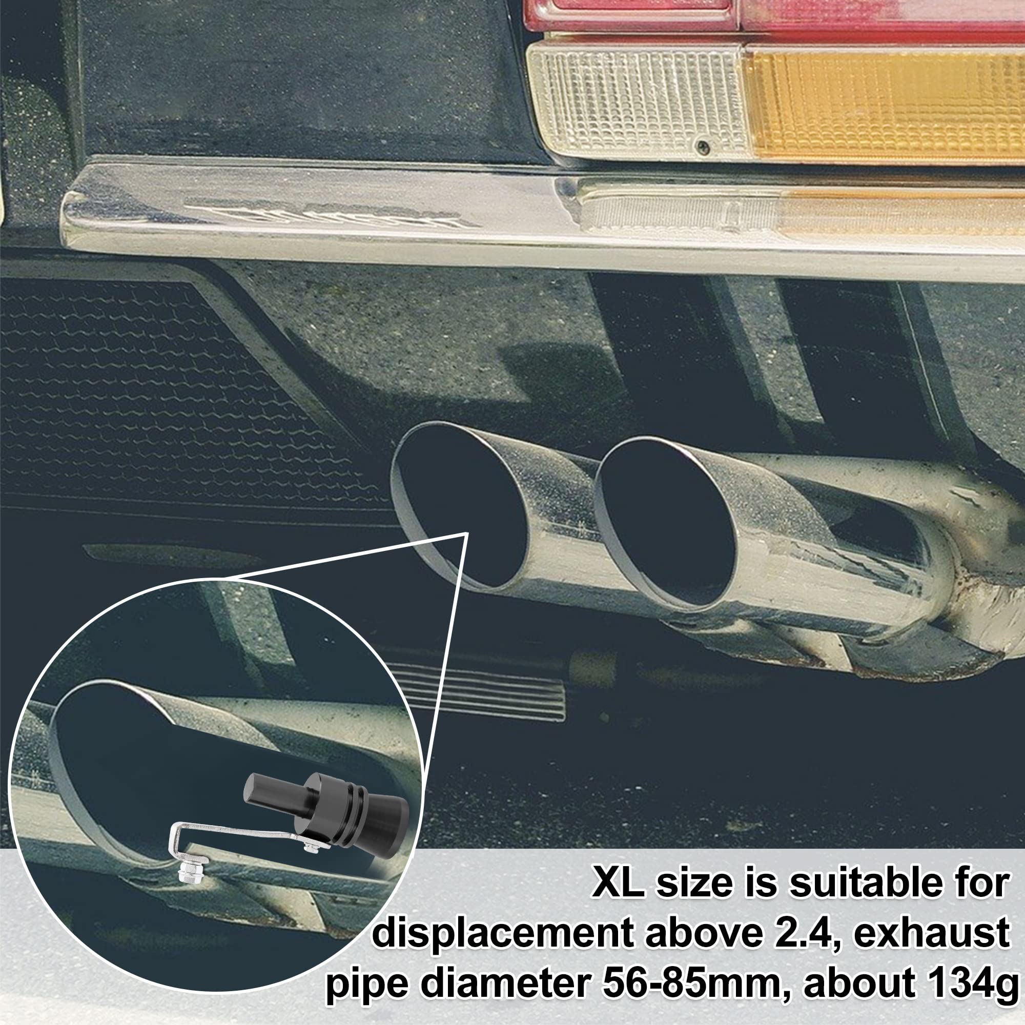 X AUTOHAUX 2-Piece XL Aluminum Alloy Universal Turbo Sound Exhaust Muffler Pipe Whistle - Deep Car Roar Enhancer (Black) - Perfect for Performance Cars & Off-Road Vehicles