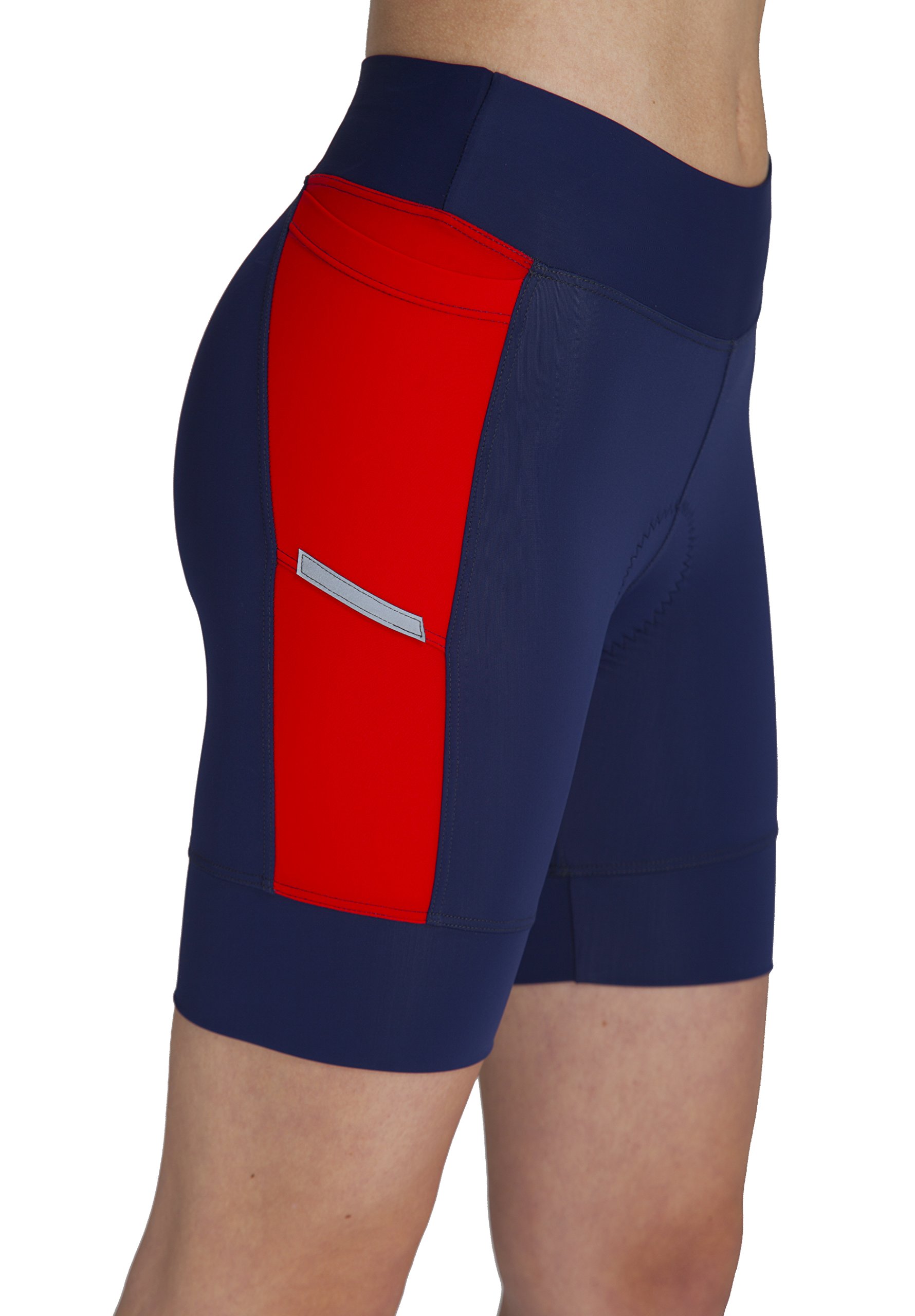 Women's Triathlon Shorts - Soft Padded Quick-Dry Chamois with Side Pockets - USA Made for Swim, Bike & Run - Perfect for Training, Racing & Outdoor Sports