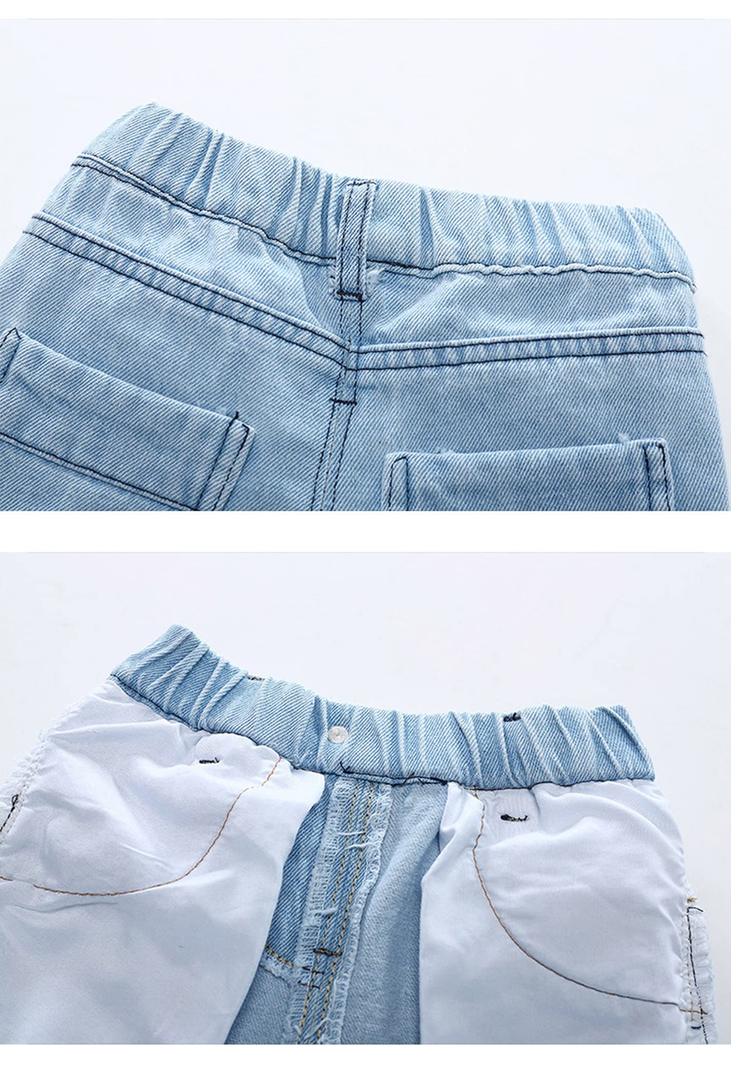 EISHOW Baby Boys' Ripped Denim Shorts - Elastic Waist Toddler Jeans Shorts for Summer | Casual Playwear & Outdoor Activities