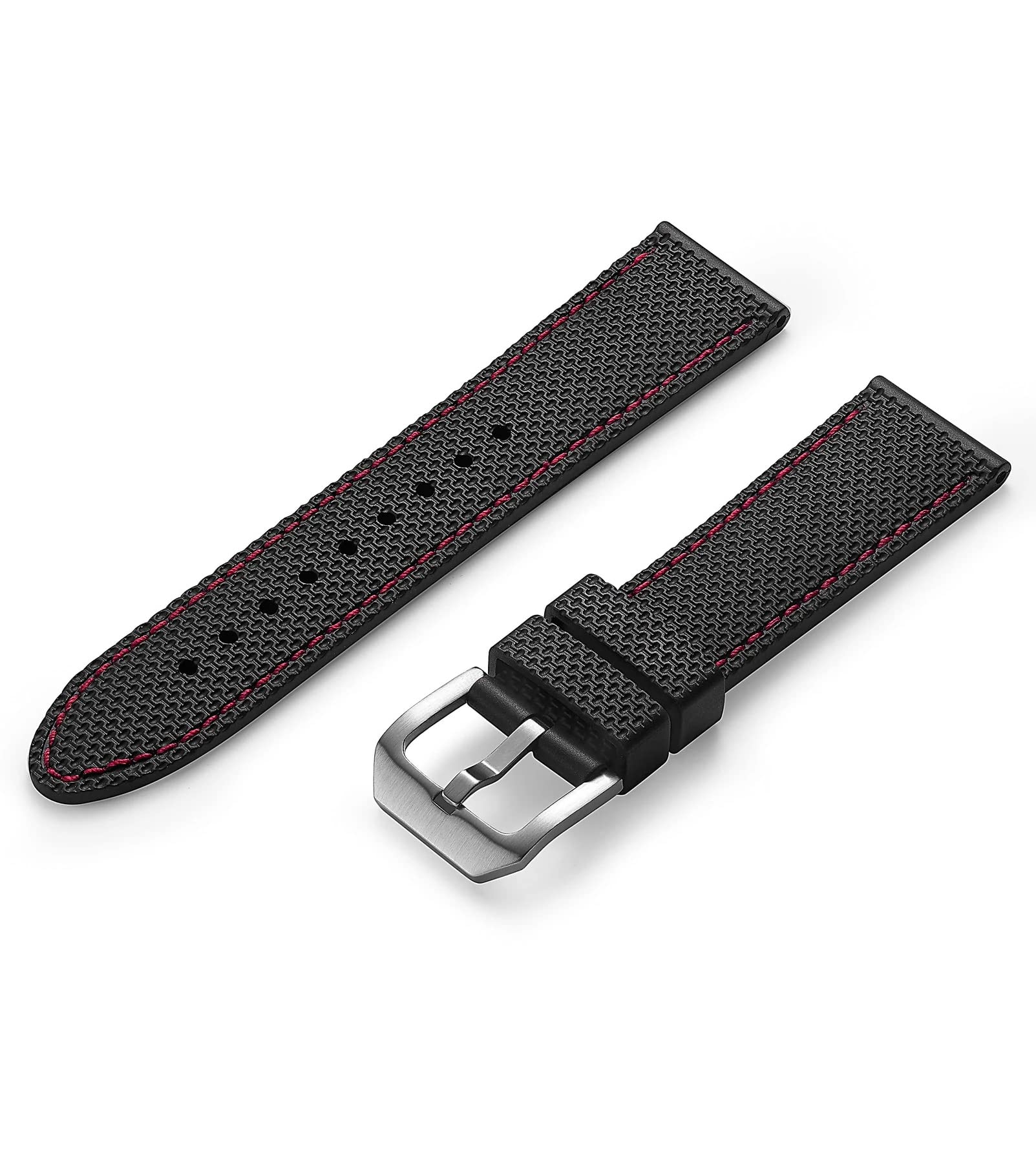 CRAFTER BLUE UX05 Straight End Rubber Watch Band Replacement Strap - Fits 20mm & 22mm Lug Width Watches - Durable & Comfortable for Diving, Swimming & Everyday Wear