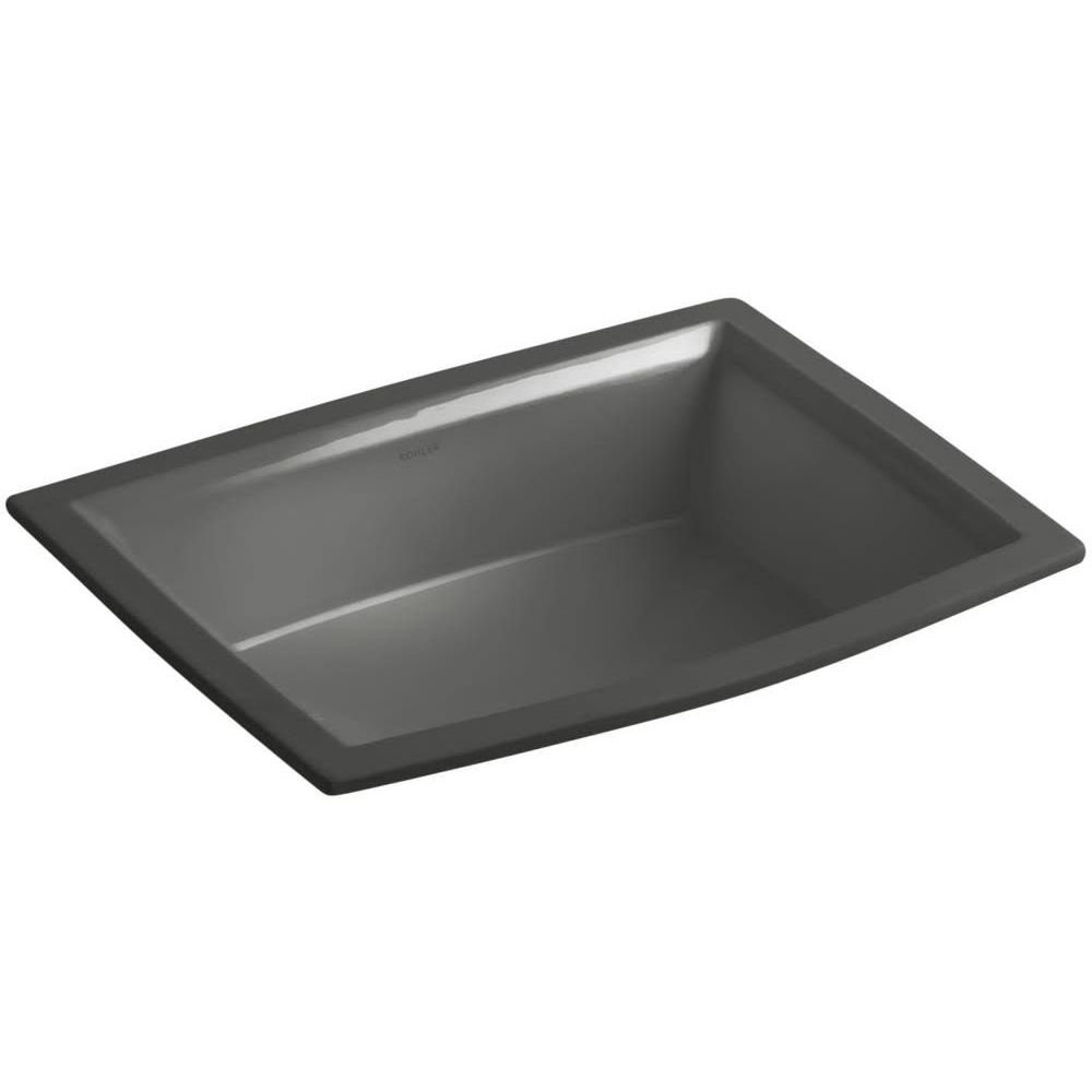 Kohler K-2355-58 Undermount Bathroom Sink - 1-Bowl Design with Overflow in Thunder Grey | Perfect for Modern Bathroom Renovations & Small Space Solutions
