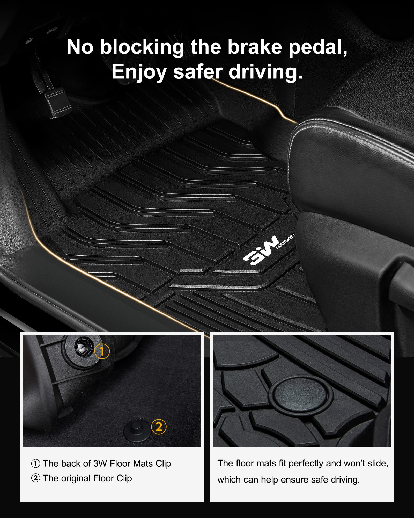 Premium 3W All-Weather TPE Floor Mats & Cargo Liner for Nissan Rogue 2014-2020 - Custom Fit Car Floor Mats with Trunk Protector (Exclusive for Nissan Rogue, Not for Rogue Sport) | Perfect for Winter Snow, Mud, and Spills Protection
