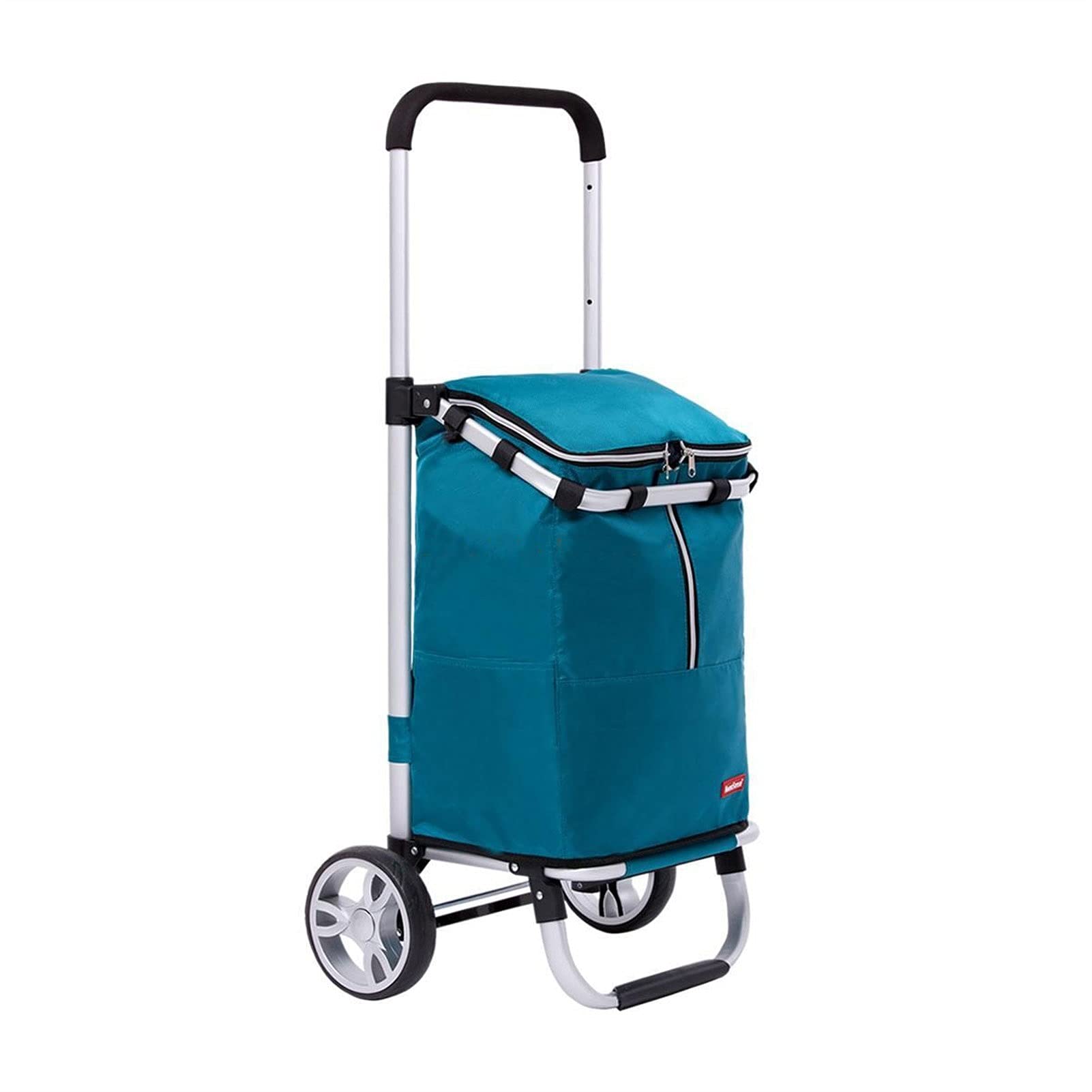 Premium Aluminum Alloy Folding Shopping Cart with Wheels - 3-Speed Telescopic Portable Grocery Trolley for Supermarket, Farmers Market & Home Use (Color Options Available)