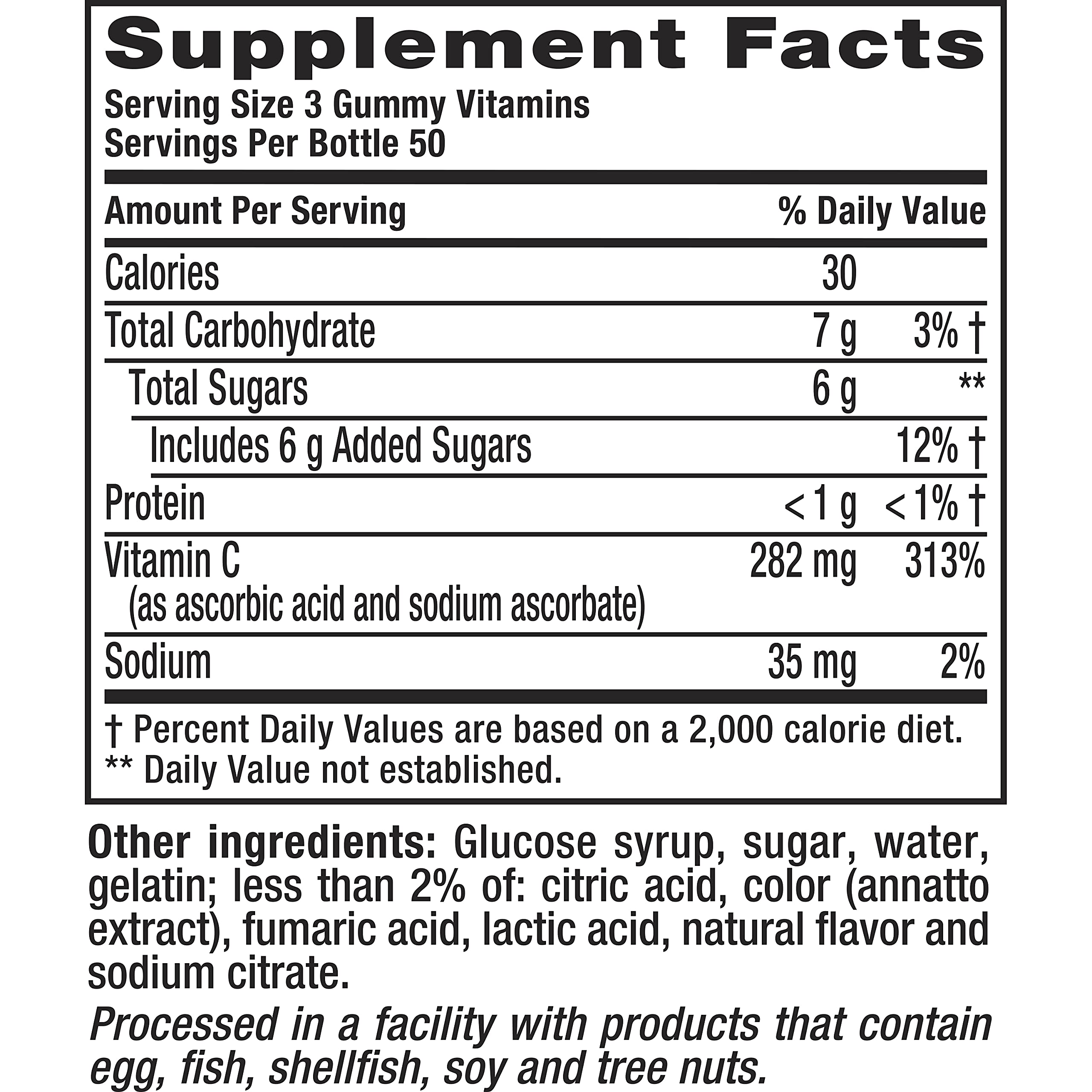 VF Power C Gummy Vitamins for Adults - Immune Support & Antioxidant Boost - 3 Pack (150-Count) - Delicious Orange Flavor Chewable Vitamin C Supplement for Daily Wellness & Energy