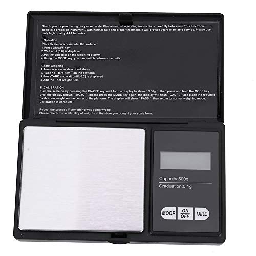 Digital Pocket Scale - 500g Mini Portable High Precision LED Scale for Gold, Silver, Diamonds & Jewelry | Kitchen & Travel Food Scale | Perfect for Weighing Precious Metals, Cooking Ingredients & Travel Essentials