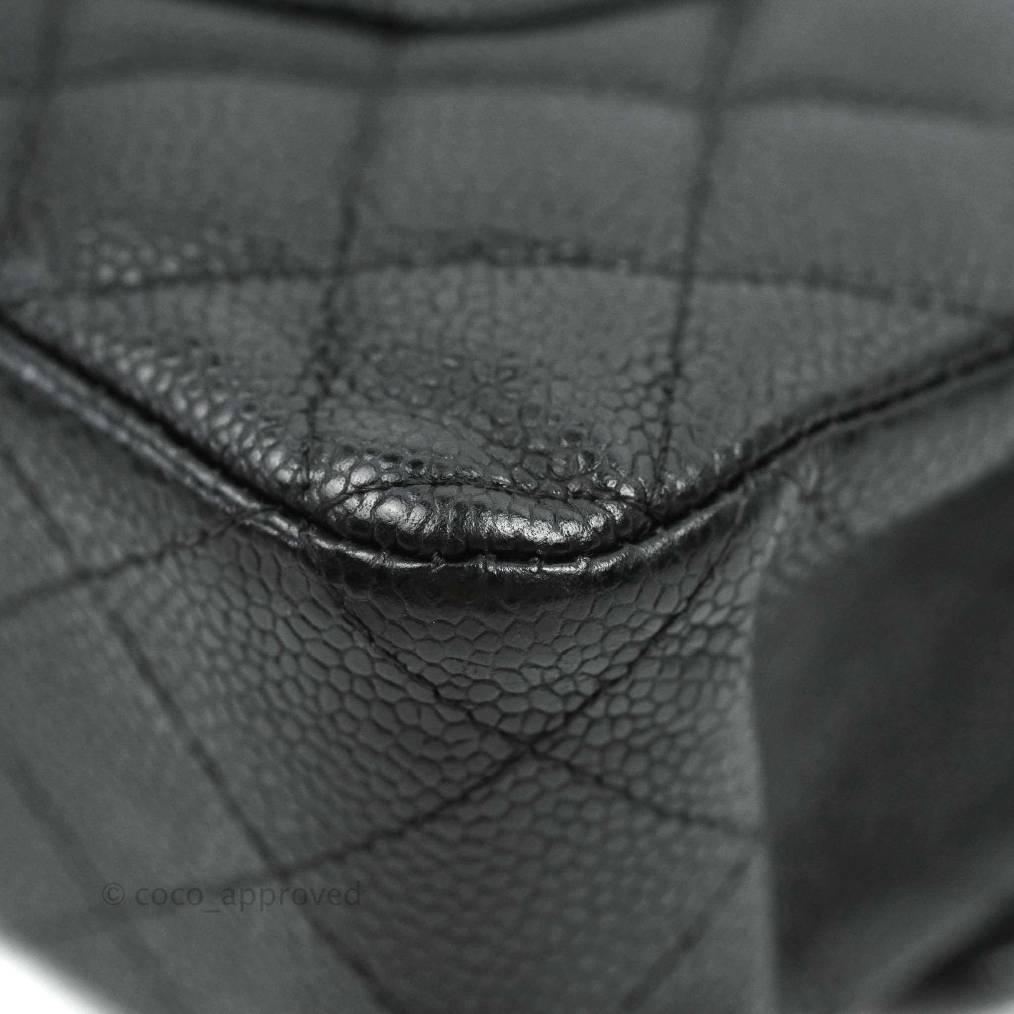 Chanel Classic Medium Double Flap Bag Black Caviar Leather with Silver Hardware - Luxury Designer Handbag for Women, Perfect for Work, Evening Events & Special Occasions