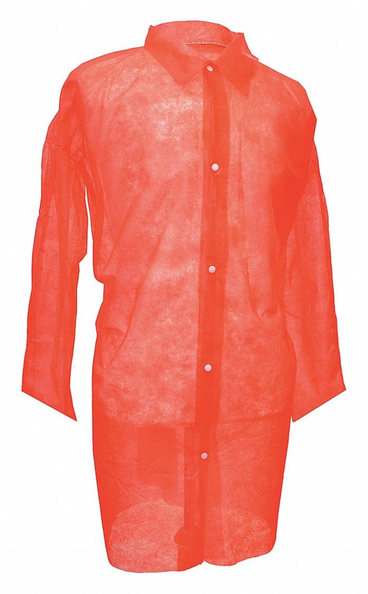 Disposable Lab Coat 3XL - Red Polyester Lab Coats - Pack of 30 - Ideal for Medical, Laboratory & Industrial Use