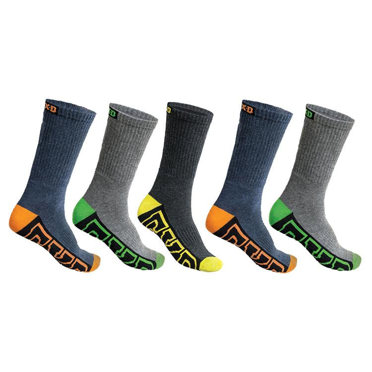 SK 1 Crew Sock 5 Pack Multi-Color Cotton Casual Socks for Men & Women - Perfect for Running, Hiking, and Everyday Wear