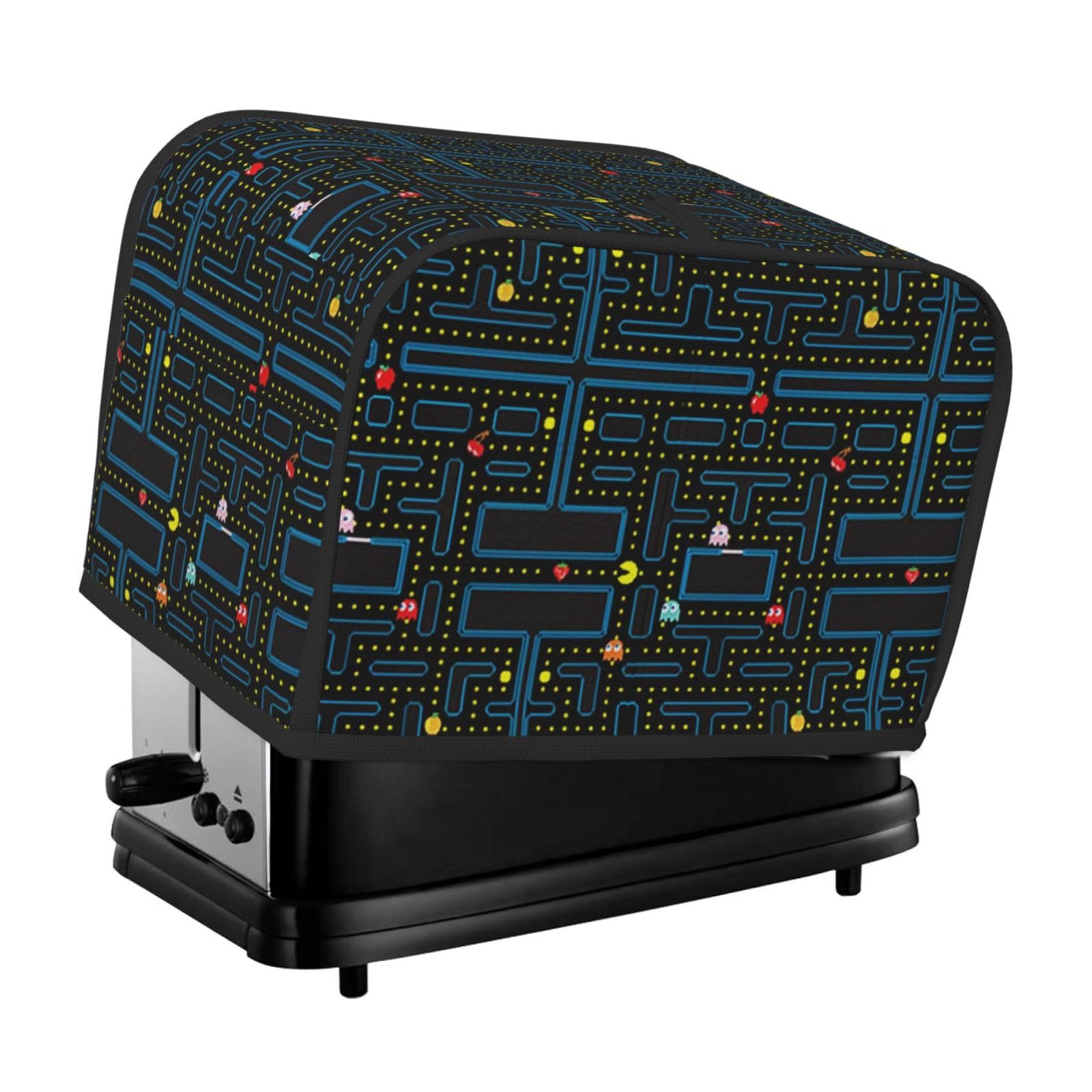 Vintage Video Game Design Quilted Polyester Toaster Cover with Pockets - 2 Slice Dustproof Kitchen Appliance Protector for Microwave & Fingerprint Protection - Perfect Gift for Gamers & Retro Lovers (Ideal for Kitchen, Game Room, or Gift Giving)
