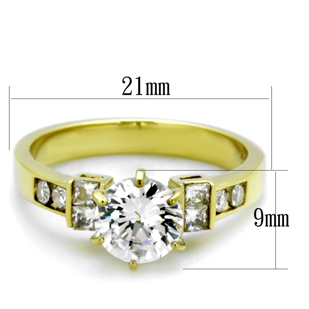 Marimor 316L Stainless Steel Women's Engagement Ring - 1.25ct Cubic Zirconia Gold Plated Wedding Band for Women | Perfect for Proposals, Anniversaries & Everyday Elegant Wear