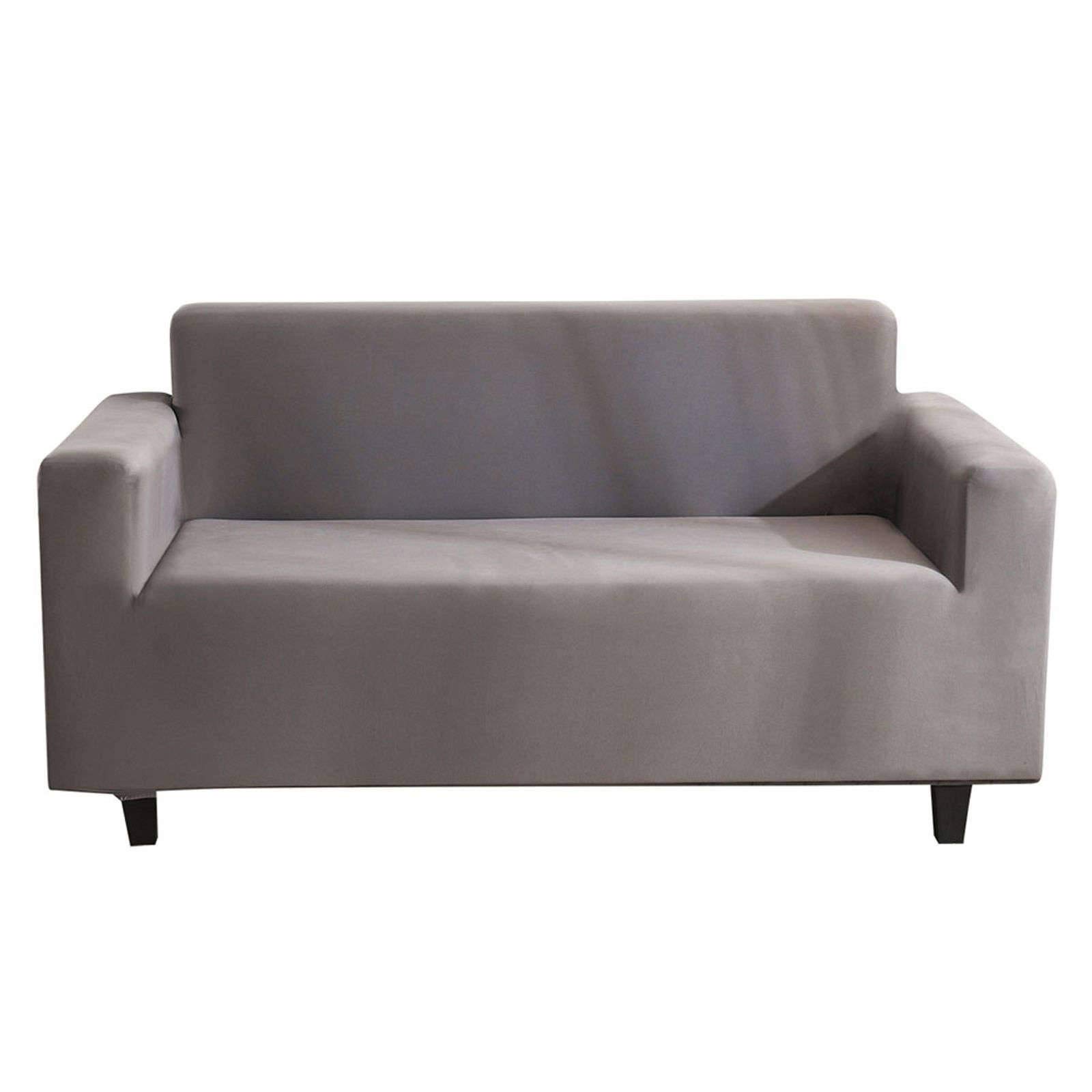 ZYBW Stretch Sofa Slipcover - 1-Piece Elastic Sofa Cover for 1/2/3/4 Seater Couches, Soft Furniture Protector with Elastic Bottom (145-185cm, Gray) - Perfect for Living Room Decor & Family Use