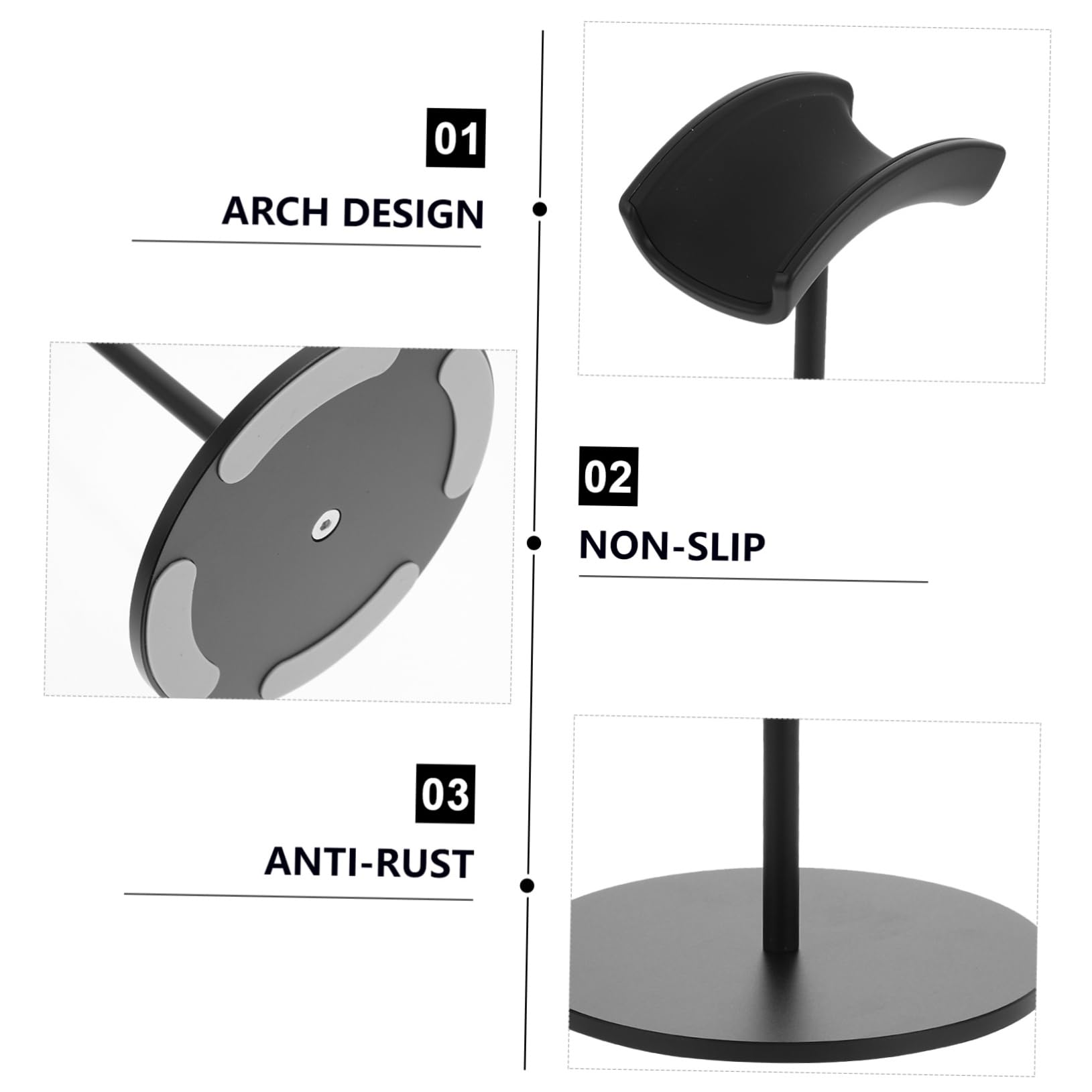 Zerodeko Premium Aluminum Headphone Stand - Stylish Desktop Organizer for Gaming Headsets & Audio Accessories | Space-Saving Storage Solution for Home & Office Workspace