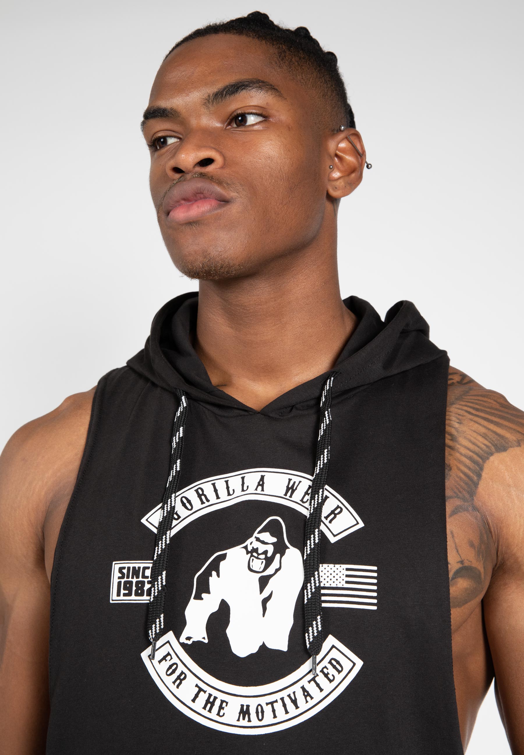 Lawrence Hooded Tank Top for Men - Black Sleeveless Shirt for Gym, Running & Workout | Lightweight & Breathable Summer Activewear