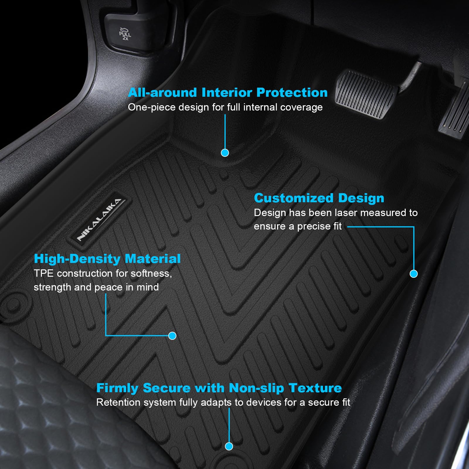 Premium All-Weather TPE Rubber Floor Mats for 2023-2025 Honda Accord & Hybrid - Odorless Anti-Slip Car Floor Liners (1st & 2nd Row, Black) - Perfect for Daily Commuting, Road Trips & Winter Protection