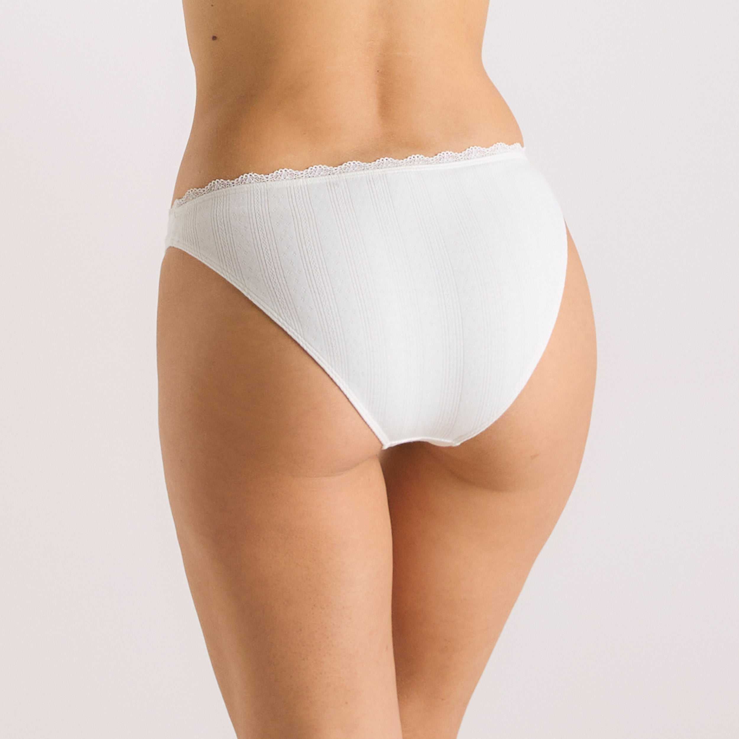 Pointelle Briefs for Women - Soft Cotton Underwear in Cream - Comfortable Everyday Panties for Lounge, Sleep & Work