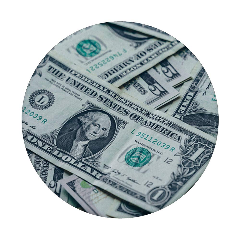 Money Print PopSockets Phone Grip & Stand - Dollar Bill Design for iPhone, Samsung & Tablets - Perfect for Work, Travel & Daily Use