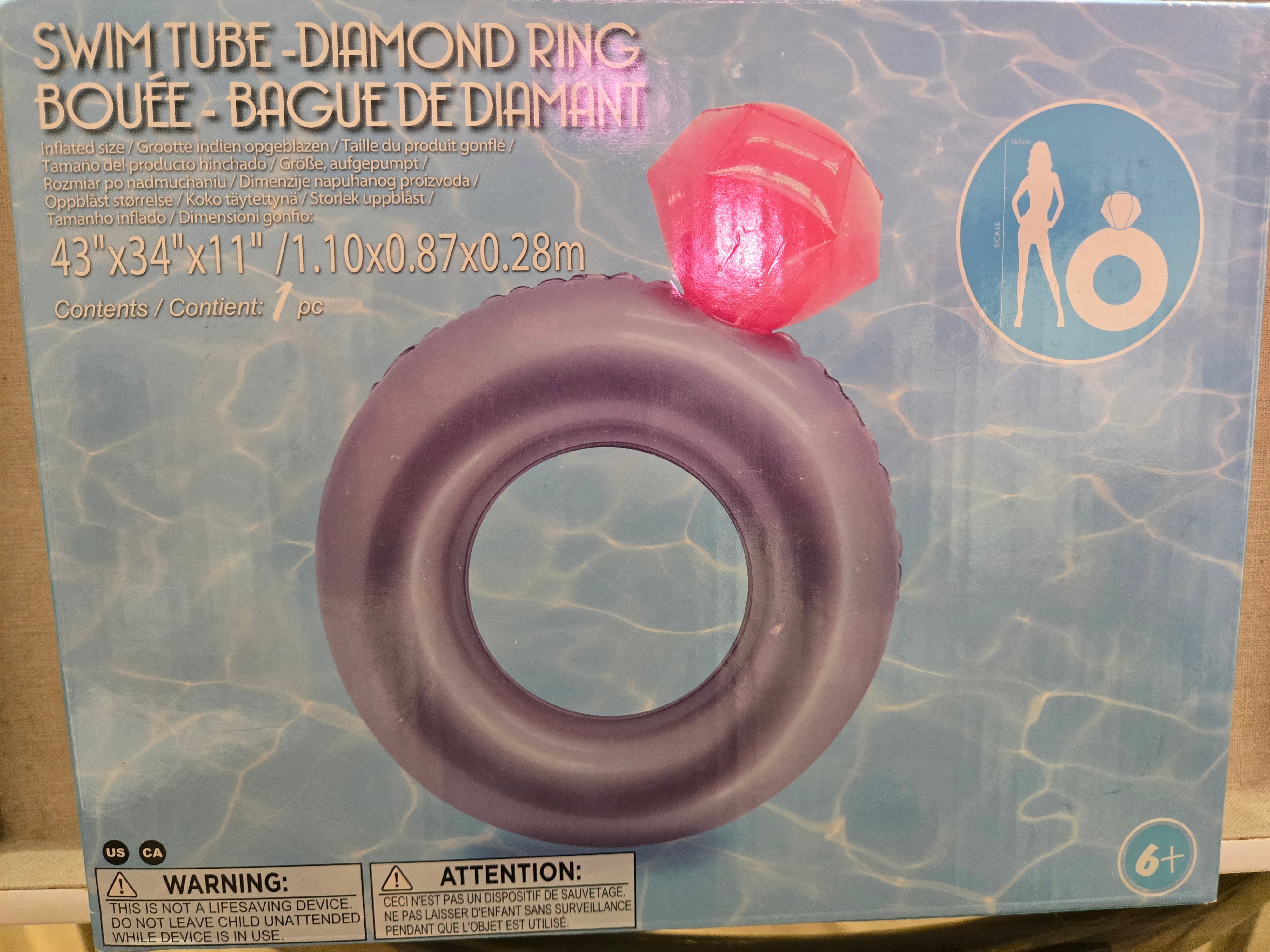 Diamond Ring Pool Float - Inflatable Diamond Ring Pool Float for Summer Parties, Beach & Pool Fun