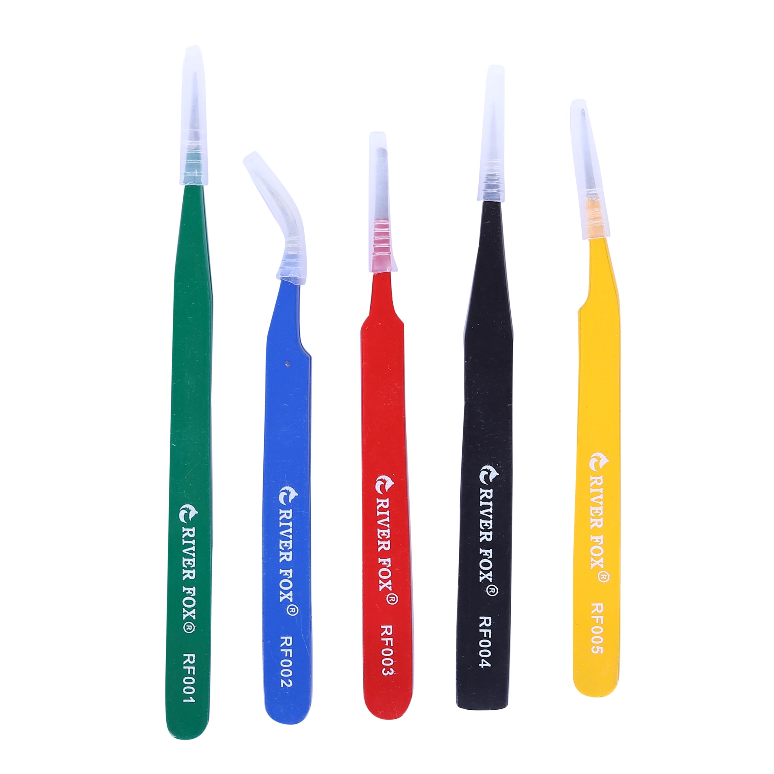 Professional Eyebrow Tweezers Set - High Precision Stainless Steel Tweezers for Facial Hair, Splinter & Ingrown Hair Removal | Electronic Repair Tool | 5-Piece Multi-Color Beauty Kit for Daily Grooming & Makeup