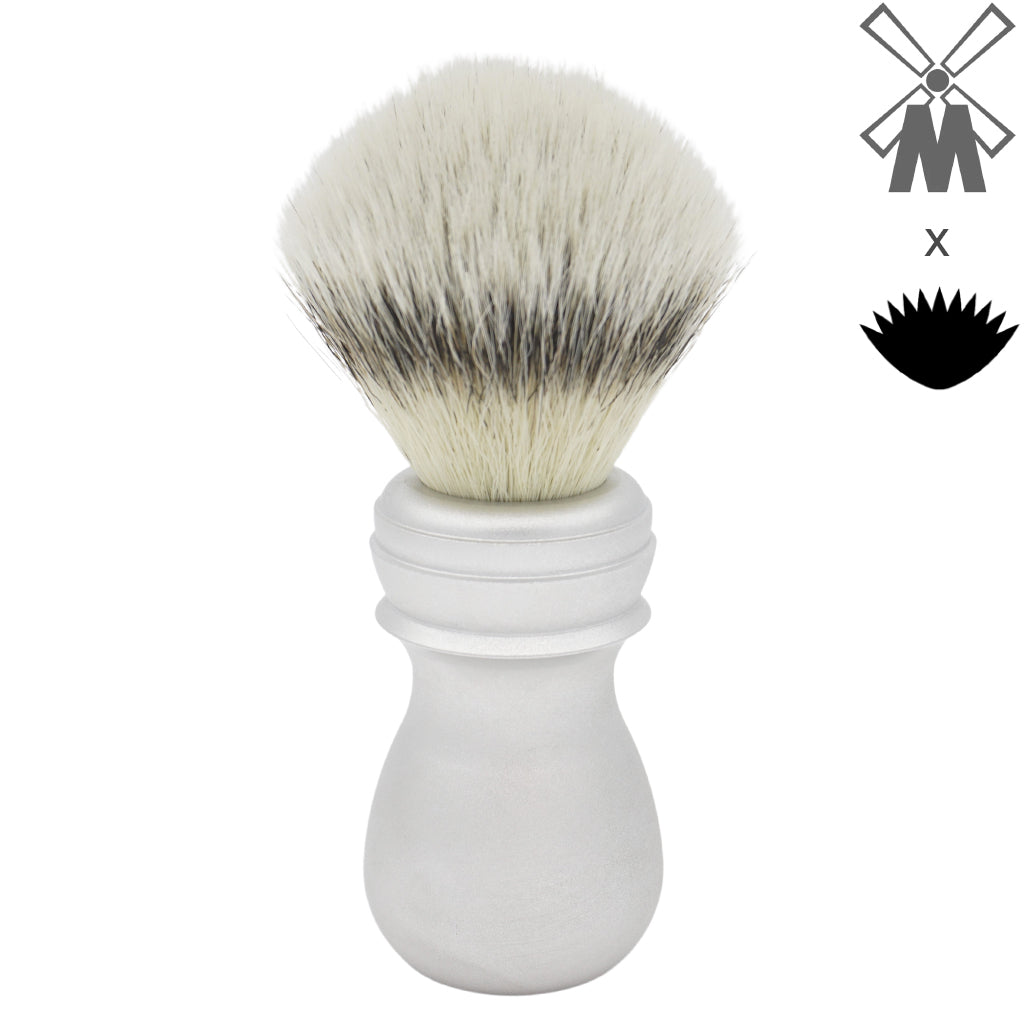 23mm Mühle STF Large Shaving Brush with AP Shave Co. Alumihandle - Raw Matte Finish for Layered Comfort - Perfect for Wet Shaving & Grooming Rituals
