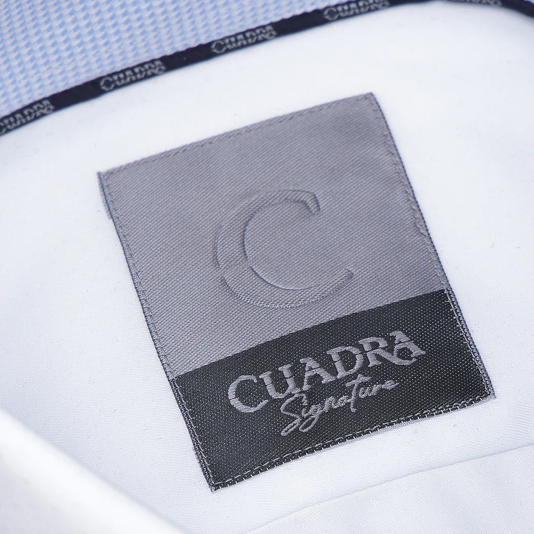 Cuadra Signature Men's White Fashion Soft Cotton Abstract Print Shirt - Casual Wear, Office Outfit & Stylish Everyday Top