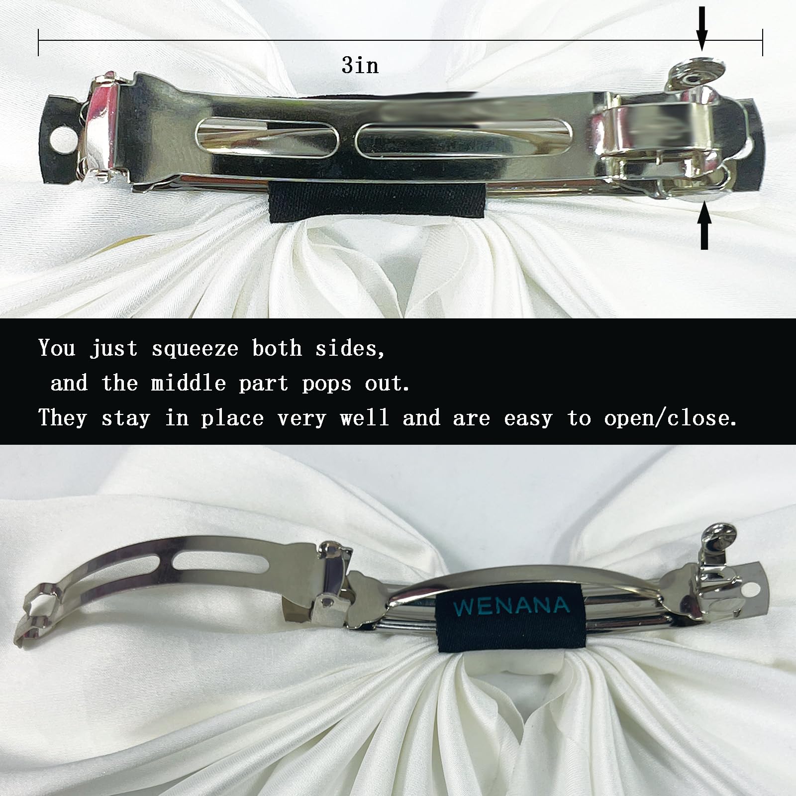 Elegant Oversized Hair Bows for Women - Large Hair Ribbon Bowknots with Metal Hair Clips | White & Black Hair Accessories | Perfect for Weddings, Parties & Everyday Style