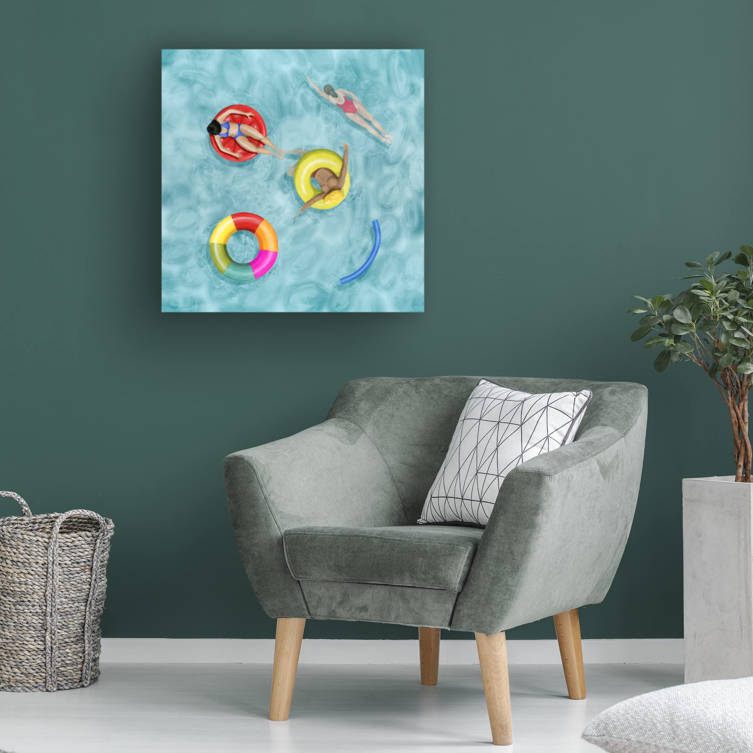Grace Popp 'Poolside II' Canvas Wall Art Print - Modern Home Decor for Living Room, Bedroom & Office - High-Quality Trademark Fine Art Reproduction