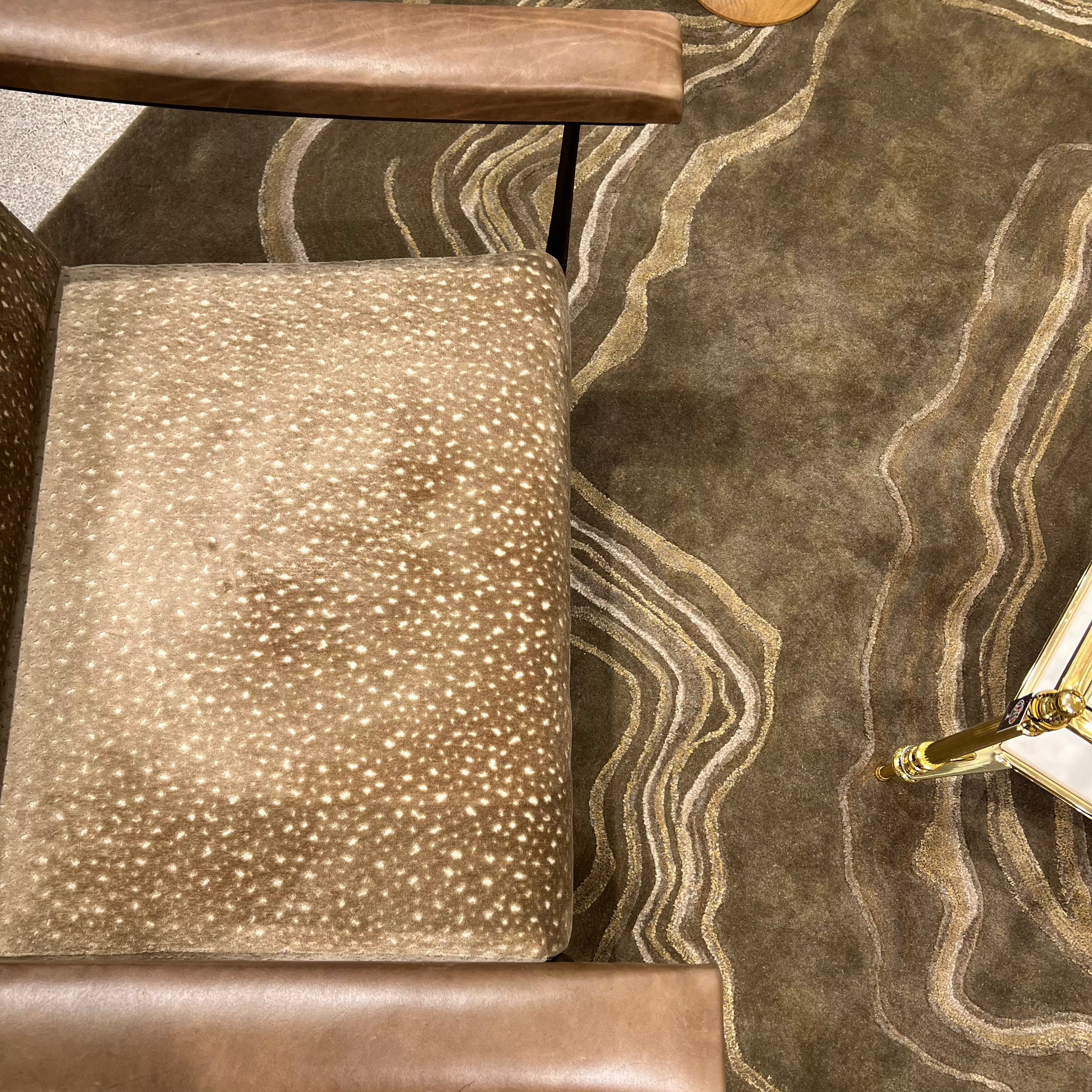 Luxury Brooks Fabric Chair in Bronze - Elegant and Comfortable Upholstered Seating for Living Room, Bedroom, or Office