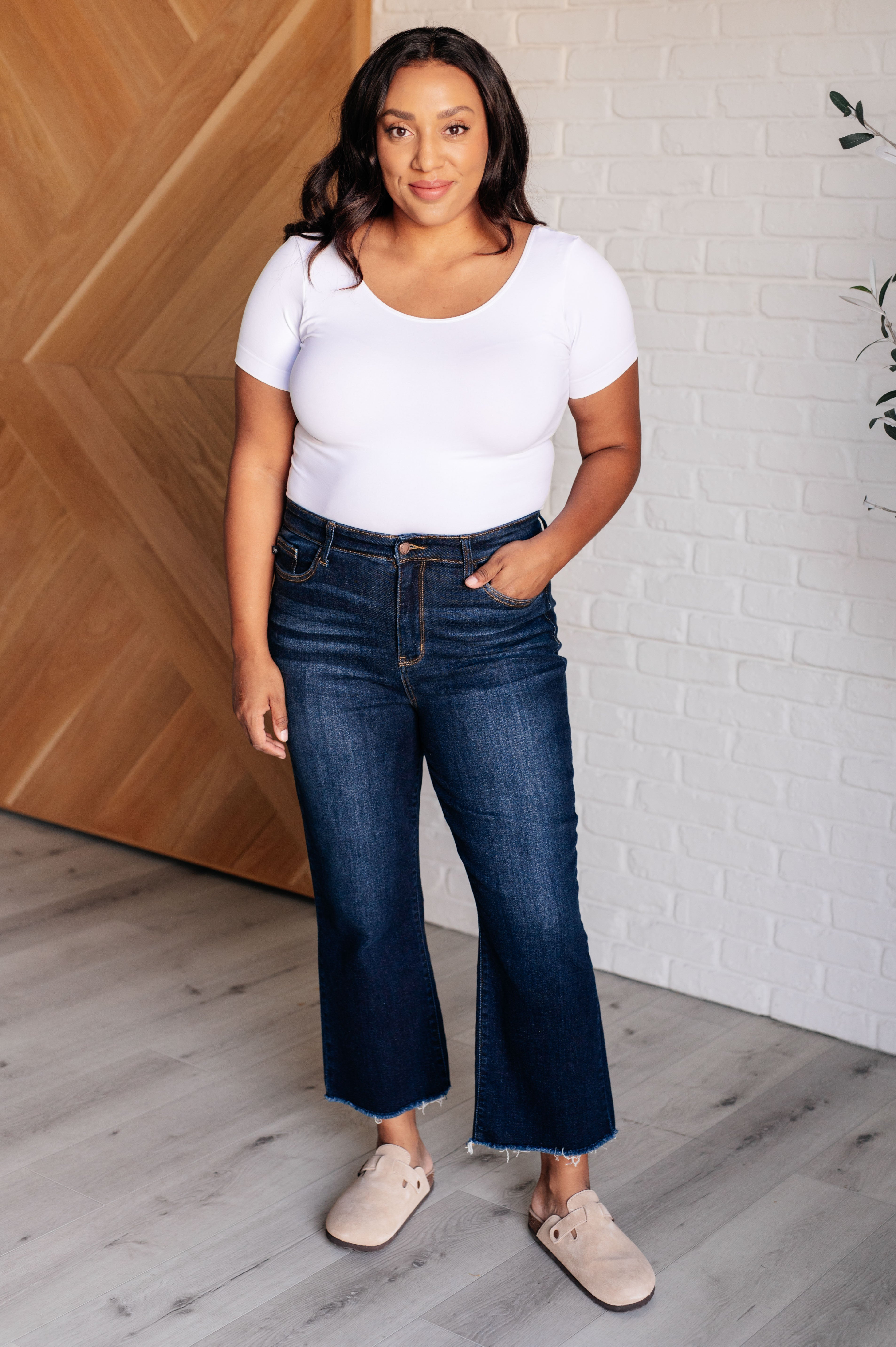 Madeline High Rise Cropped Wide Leg Jeans for Women - Stretch Denim Pants with Comfortable Fit - Perfect for Casual Outfits, Workwear and Street Style Fashion