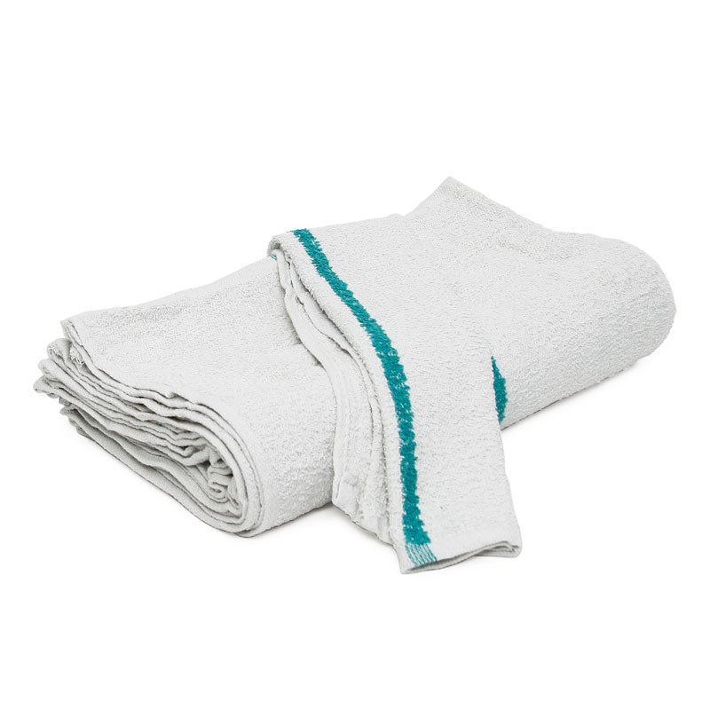 Premium Green Stripe Bar Mop Towels 19x16 Inches - 12 Pack Set for Kitchen, Restaurant & Commercial Use - Absorbent Cleaning Cloths for Bars, Dishes & Countertops