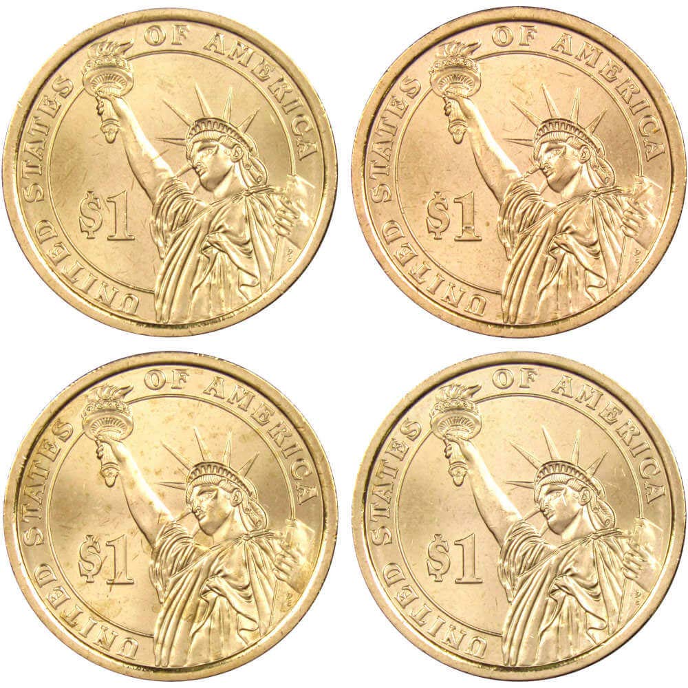 2011 D Presidential Dollar 4 Coin Set BU Uncirculated Mint State $1 Collectible Coins - Perfect for Coin Collectors, History Buffs & Gift Giving