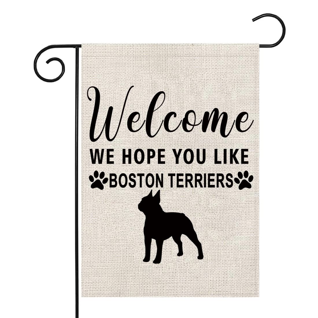 PWHAOO Boston Terriers Garden Flag - Welcome & Decorative Banner for Dog Lovers - Perfect for Outdoor Yard, Lawn, and Patio Decor - Ideal for Boston Terrier Fans & Pet-Themed Garden Parties