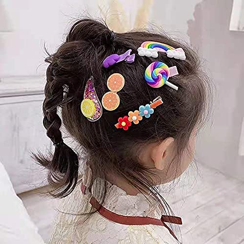 Vinayakart 14 Pcs Kids Hair Clips Set - Cute Character Snap Hairpins for Girls, Pink Hair Accessories for Toddlers & Small Girls | Perfect for School, Parties & Daily Styling