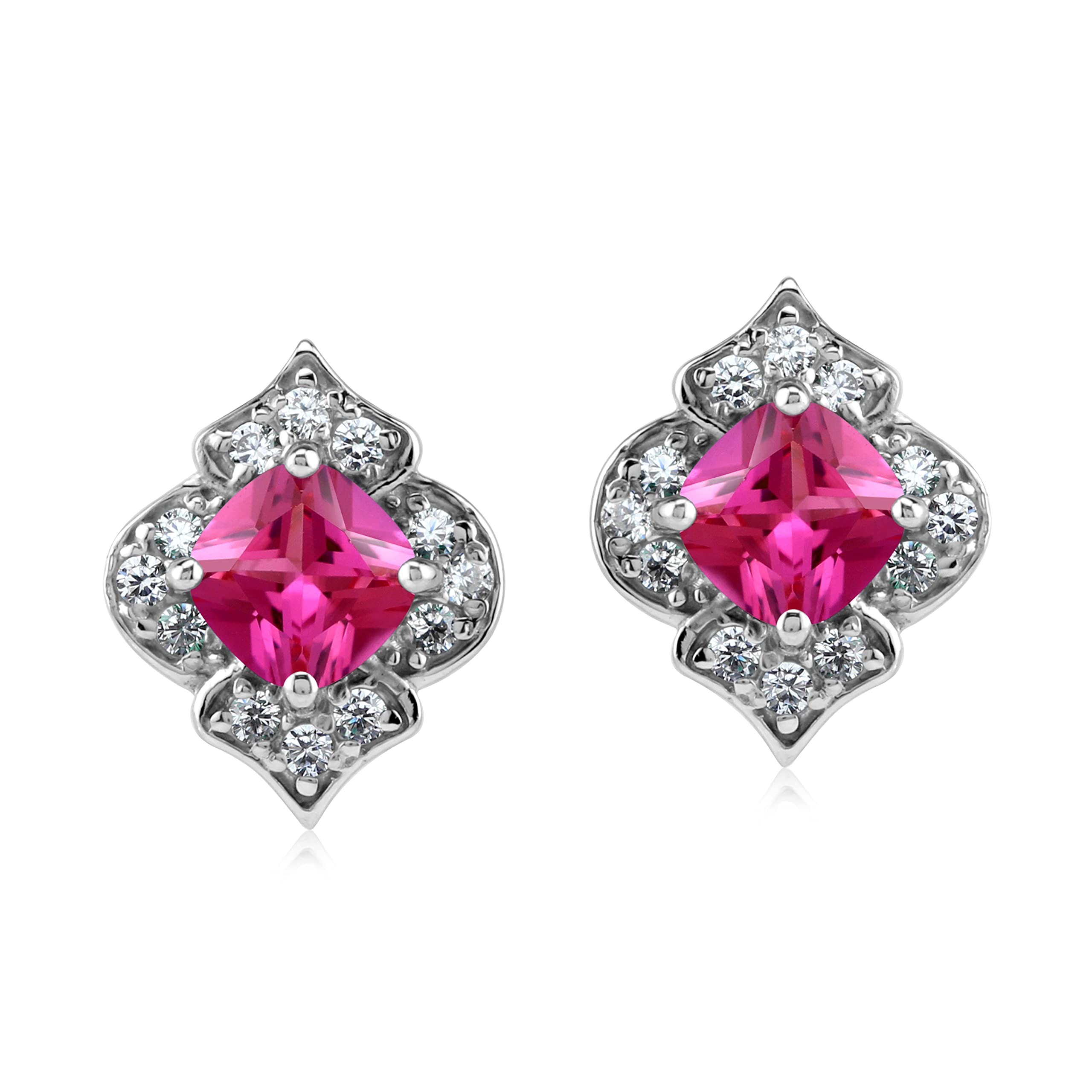 925 Sterling Silver Vintage Style Stud Post Earrings with Genuine Birthstone Gemstones for Women - Perfect for Weddings, Anniversaries & Business Attire