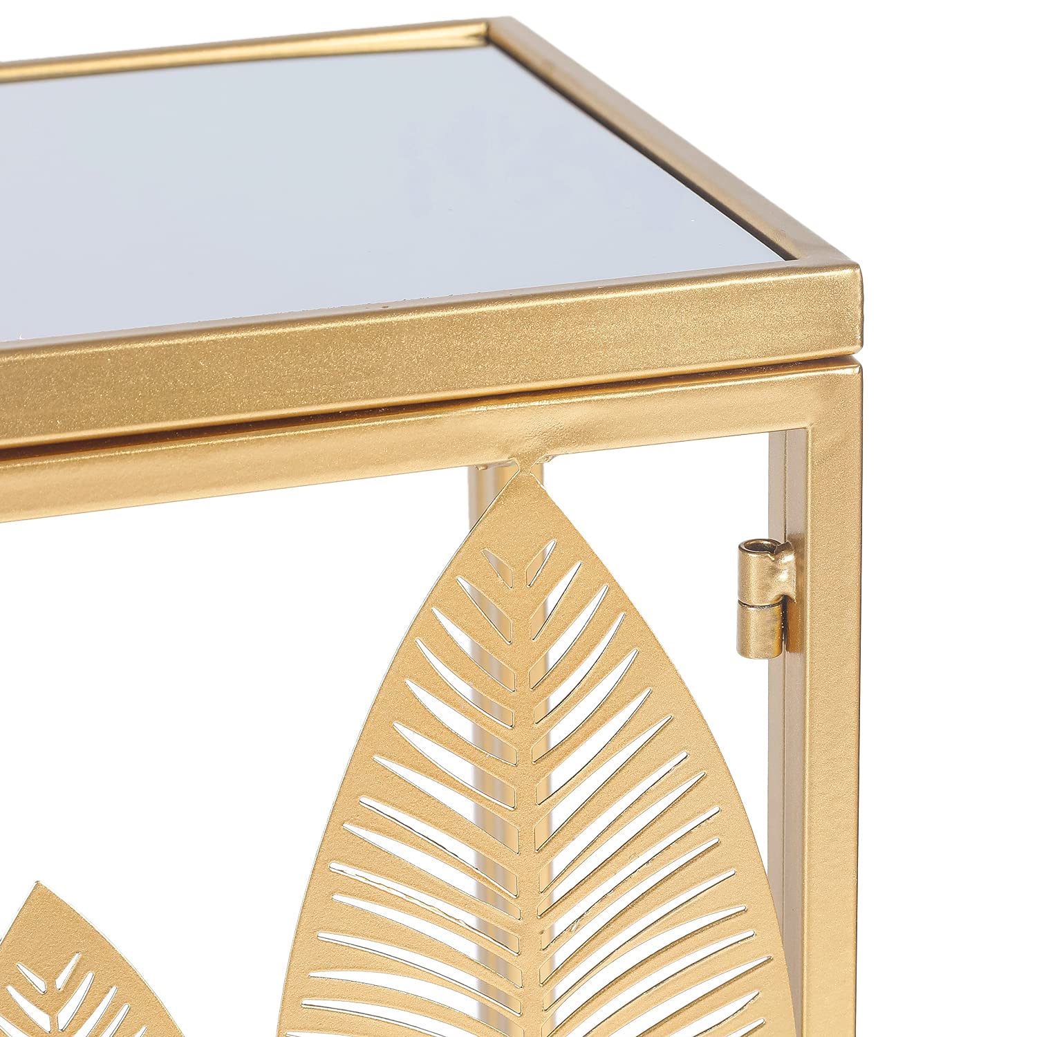 2-Piece Gold Metal End Table Set with Stainless Steel Top - Modern Nesting Side Tables for Living Room, Bedroom Nightstands - Perfect for Small Spaces & Home Decor
