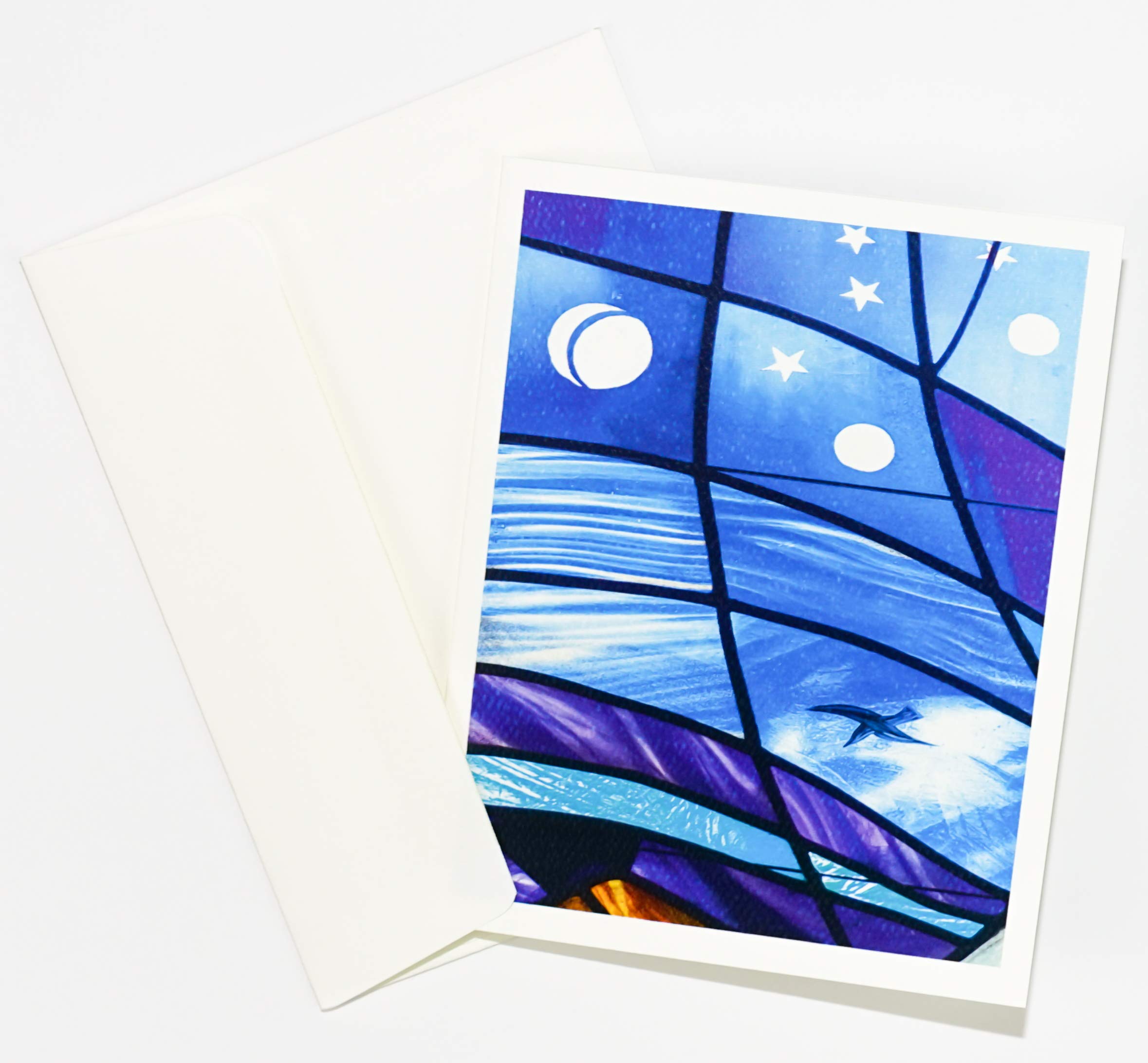 Stained Glass & Mosaic Tile Photography Note Cards - Boxed Set of 16 Blank Cards with 18 Textured Envelopes (4.25