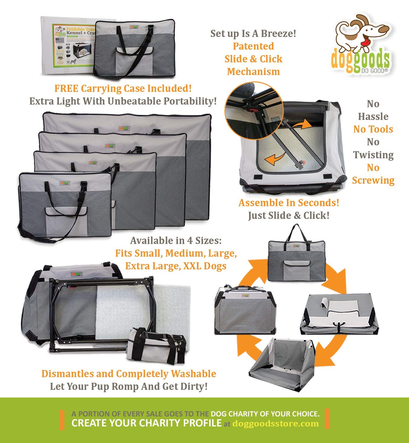Folding Soft Dog Crate for XL Extra Large Dogs - Indoor & Outdoor Collapsible Kennel for Camping, Car Travel & Road Trips | Portable Pet Crate for Large, Medium & Small Dogs | Perfect for Home, Travel & Outdoor Adventures