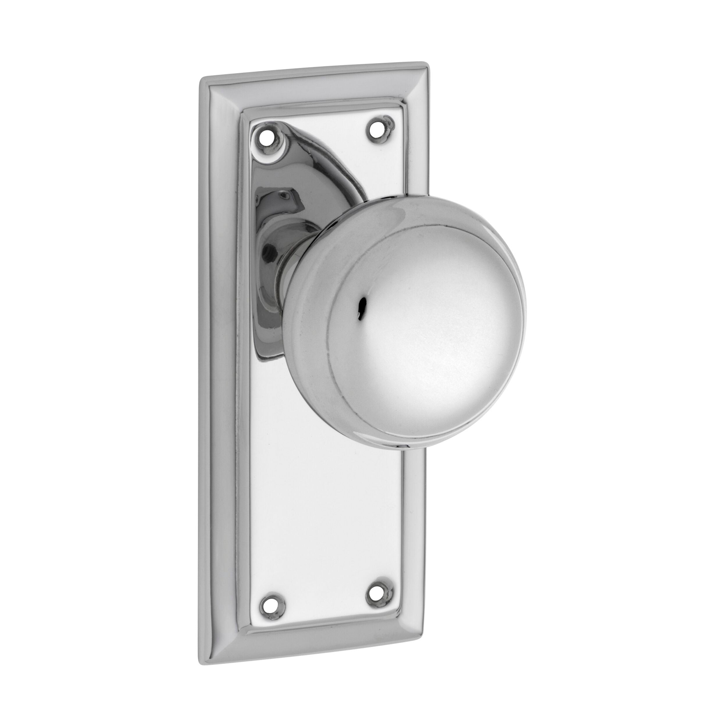 0880 Chrome Plated Door Knob Richmond Latch Pair - H125xW50xP62mm - Perfect for Interior Doors, Bedrooms & Home Renovation Projects