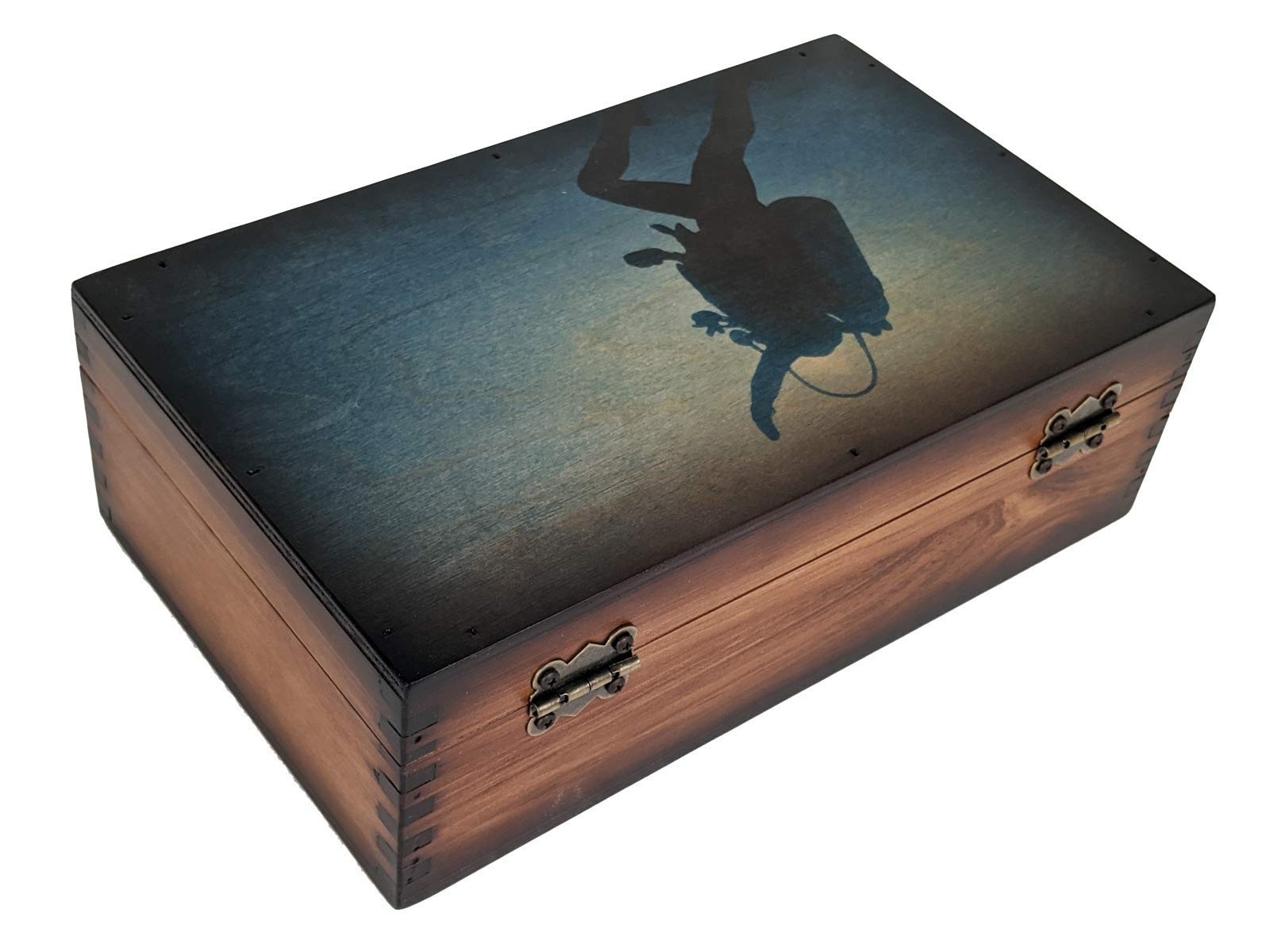 Divers Ascent Medium Wood Box - Premium Dive Gear Storage for Scuba Equipment, Perfect for Underwater Adventures and Travel