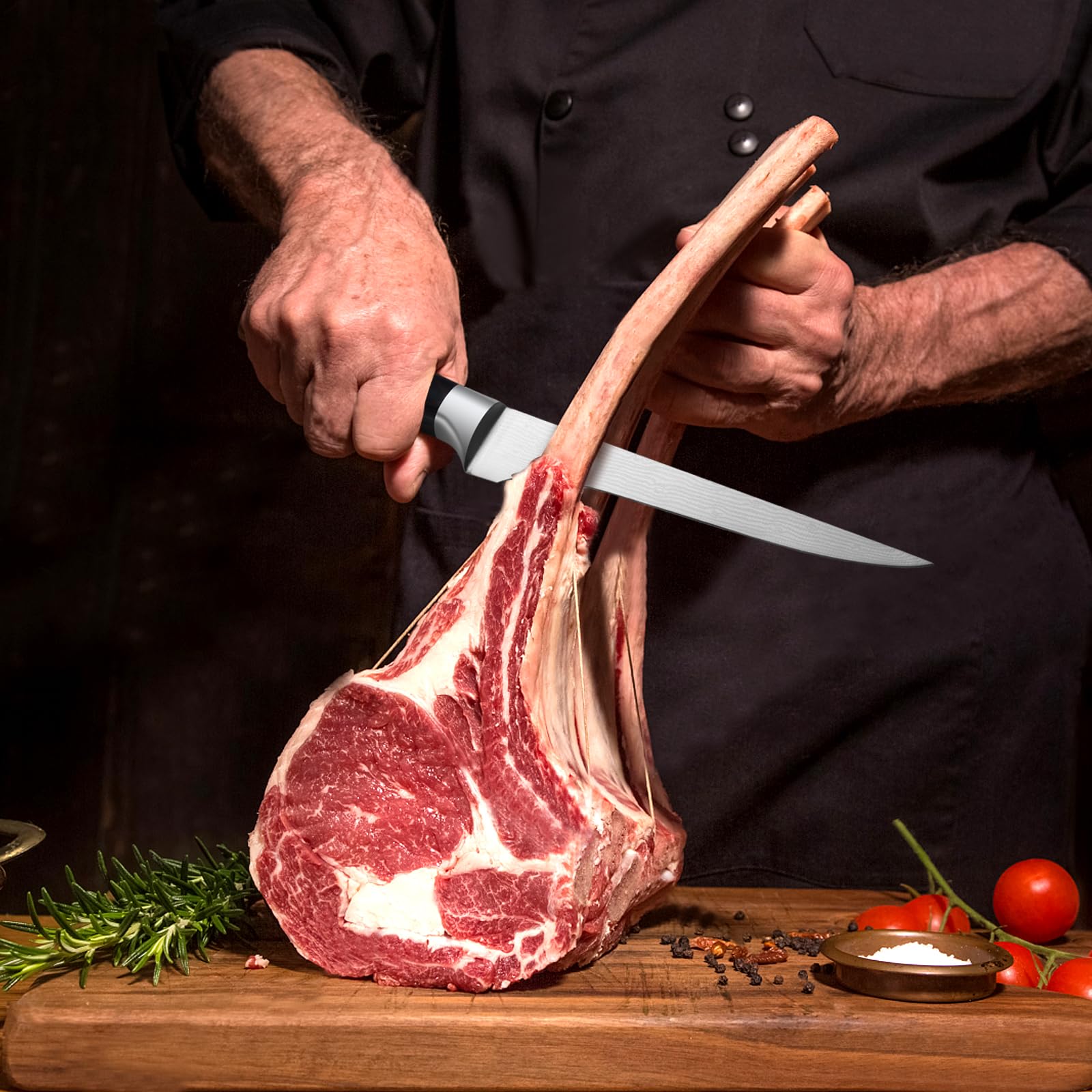 APEO 6-inch Boning Knife & 3.5-inch Paring Knife Set - Ultra Sharp Fillet Knife for Fish, Meat, and Poultry - High Carbon Stainless Steel Butcher Knives with Pakkawood Handles - Gift Box Included - Perfect for Home Chefs, Butchers, and Outdoor Cooking