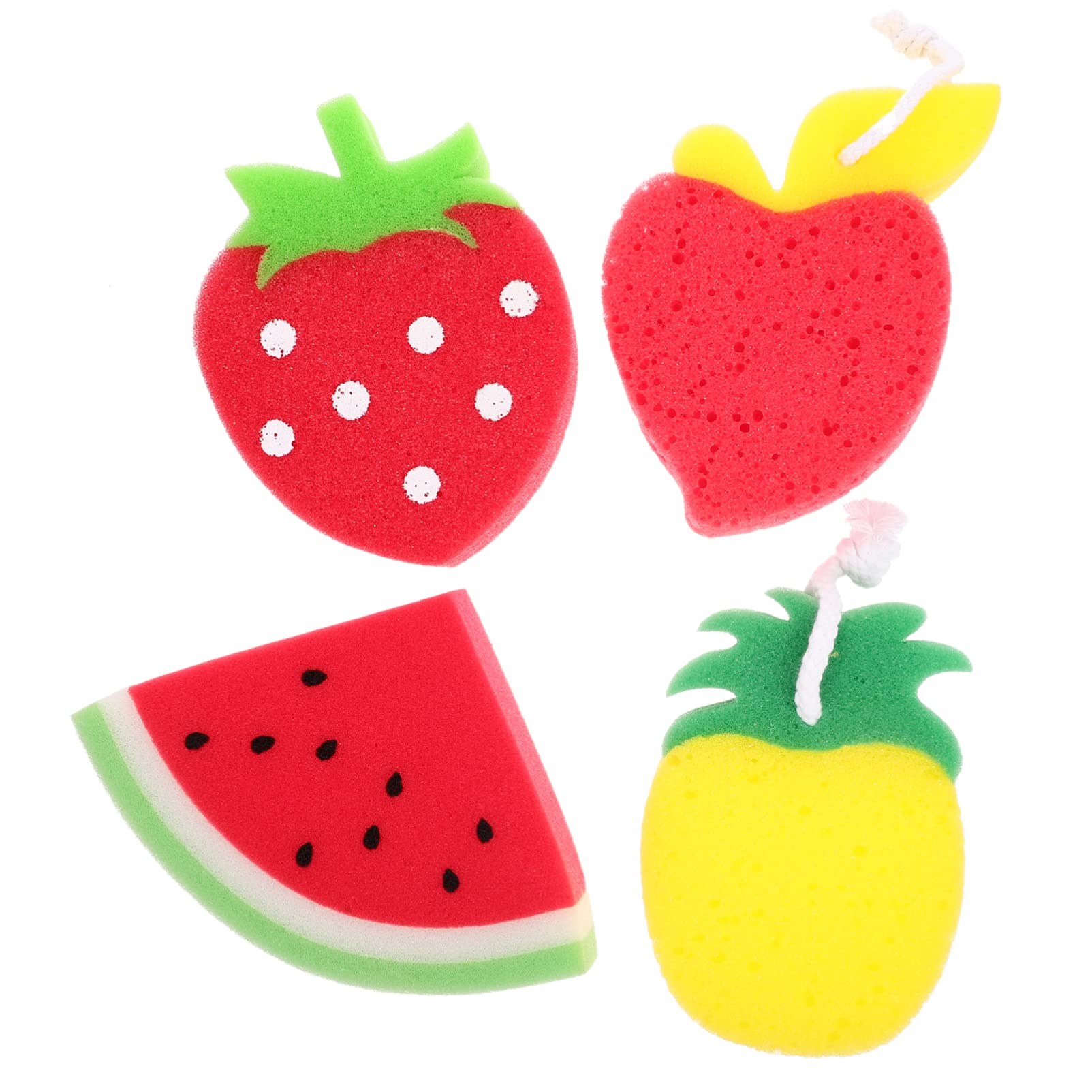 UPKOCH 4-Pack Cute Fruit Shaped Kitchen Sponges - Multi-Purpose Scrub Sponges for Dishwashing, Counter Cleaning & Stain Removal - Soft, Lightweight & Durable Cleaning Sponges for Kitchen, Bathroom & Household Use