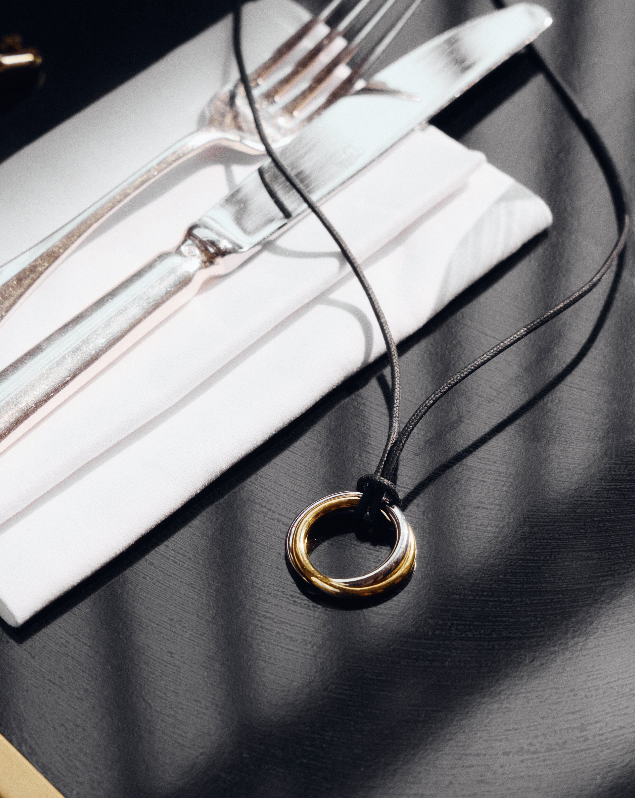 Lucy Williams Entwine Pendant Cord Necklace - Mixed Metal Gold & Silver Layered Chain | Boho Chic Jewelry for Women, Gift for Her, Everyday Wear & Special Occasions