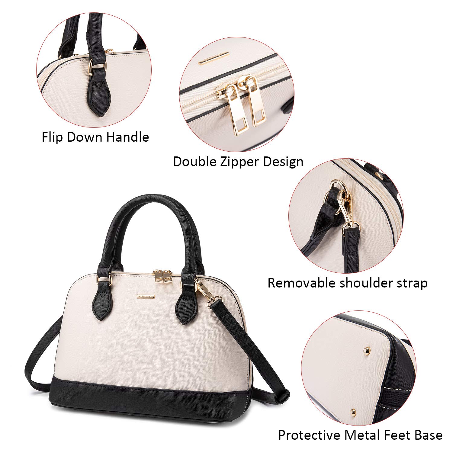 LOVEVOOK Women's Crossbody Bag - Small Dome Satchel with Double Zip for Daily Use