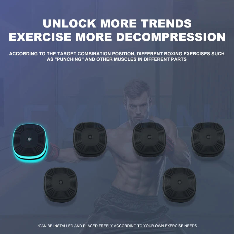 Smart Split-Type Music Boxing Machine with 8 Adjustable Targets - Boxing Training & Stress Relief for Kids & Adults - Perfect for Home Gym, Fitness & Family Fun
