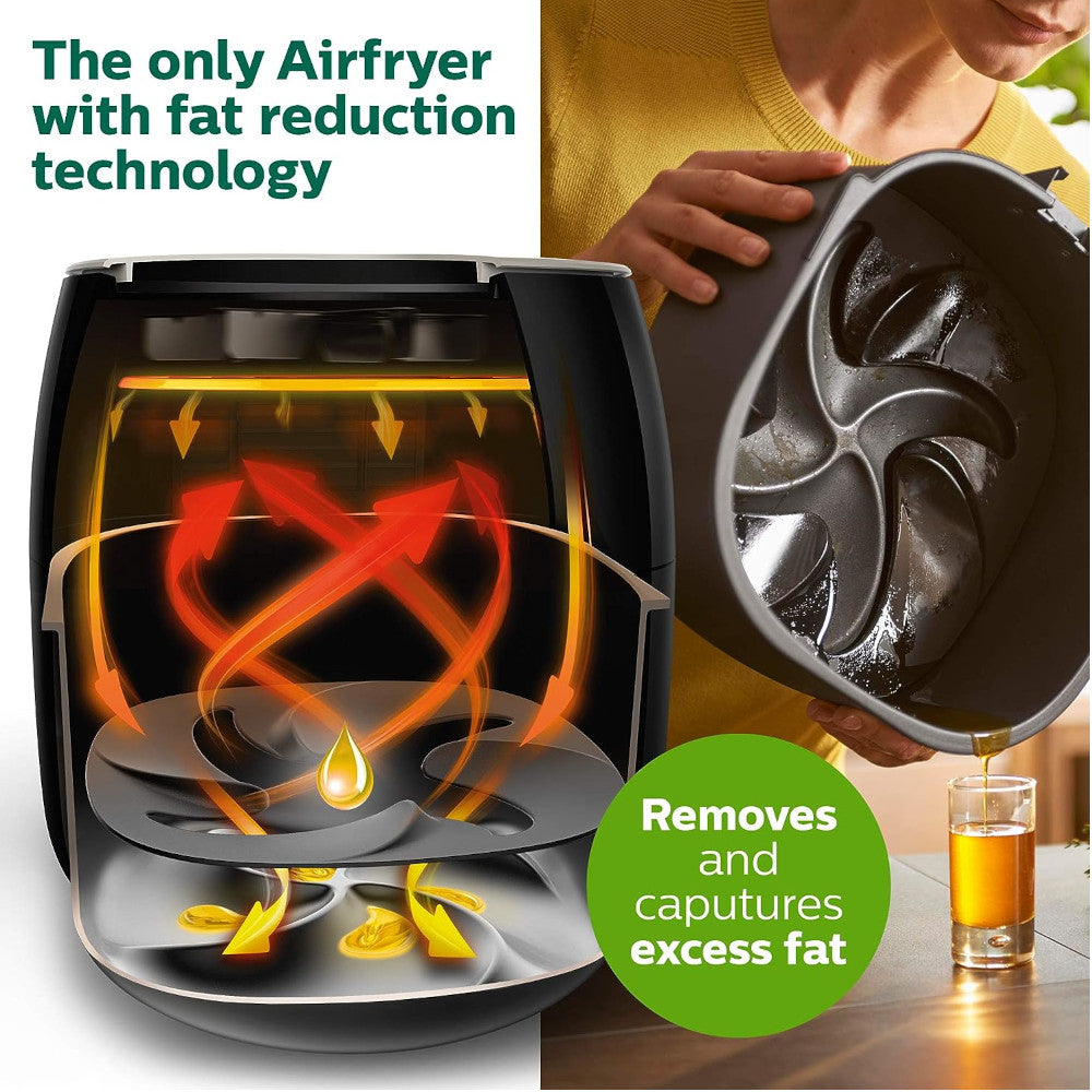 PHILIPS Premium Airfryer XXL HD9630 - Certified Refurbished with Manufacturer Warranty | Large Capacity Air Fryer for Healthy Cooking, Perfect for Family Meals & Party Snacks